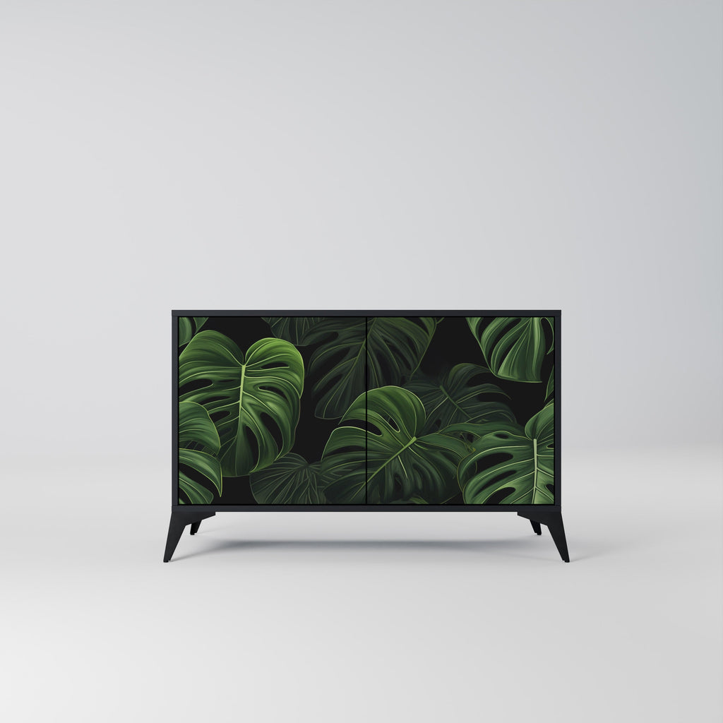 Buffet 2 portes INFINITE MONSTERA finition noire