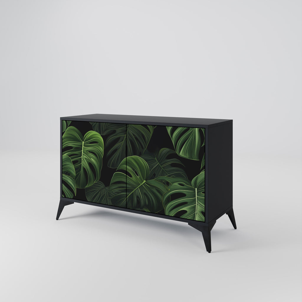 Buffet 2 portes INFINITE MONSTERA finition noire