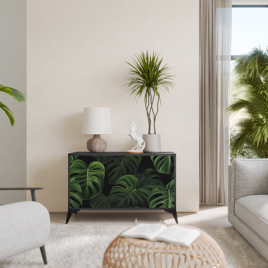 Buffet 2 portes INFINITE MONSTERA finition noire