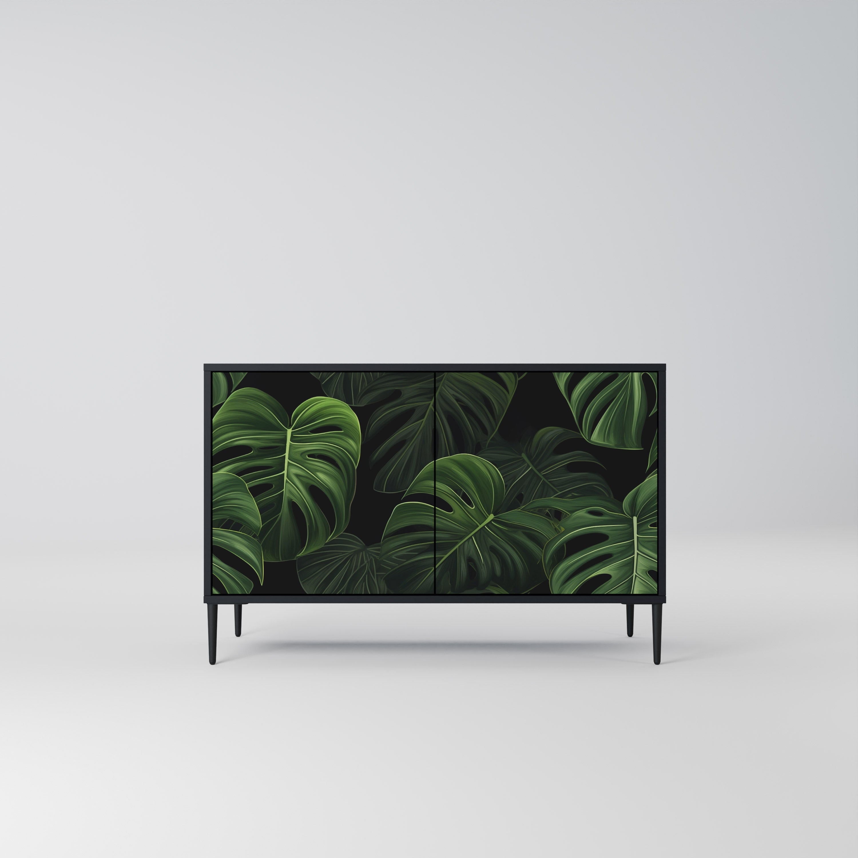 Buffet 2 portes INFINITE MONSTERA finition noire