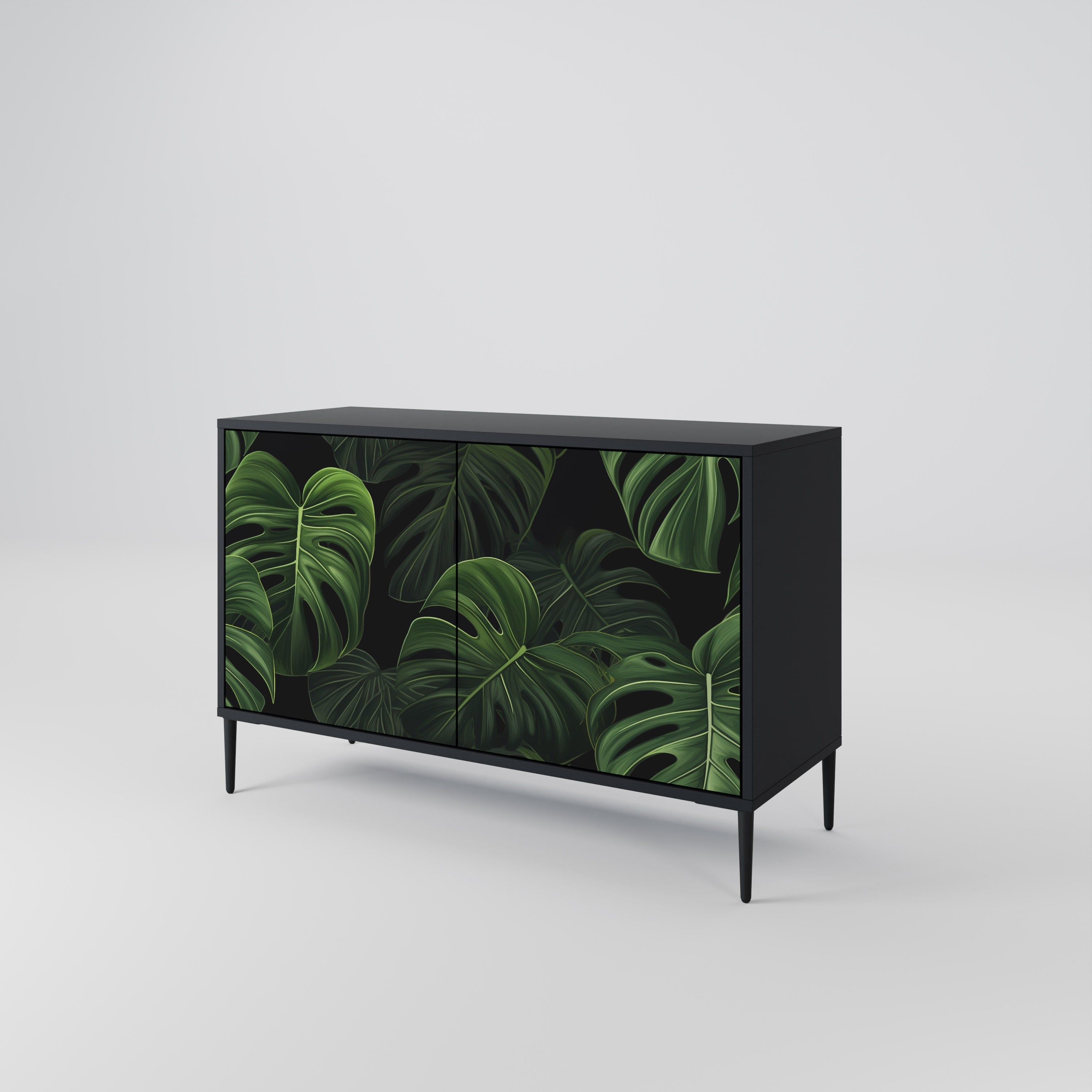 Buffet 2 portes INFINITE MONSTERA finition noire