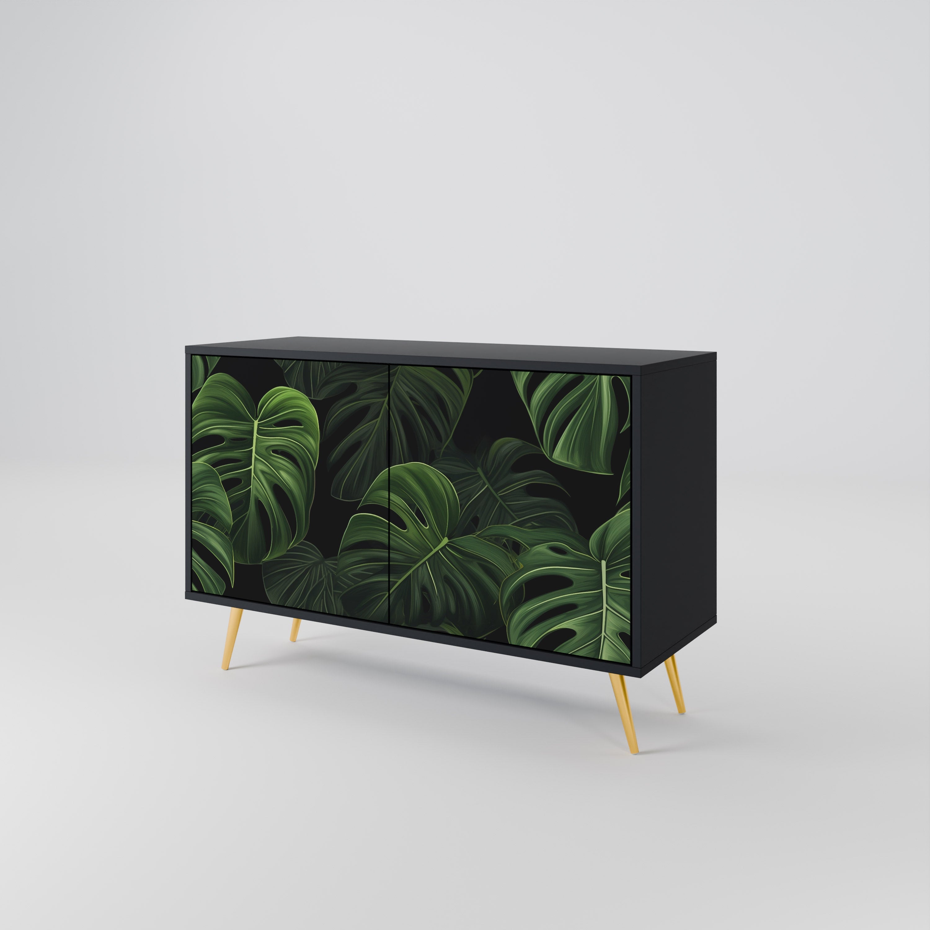 Buffet 2 portes INFINITE MONSTERA finition noire