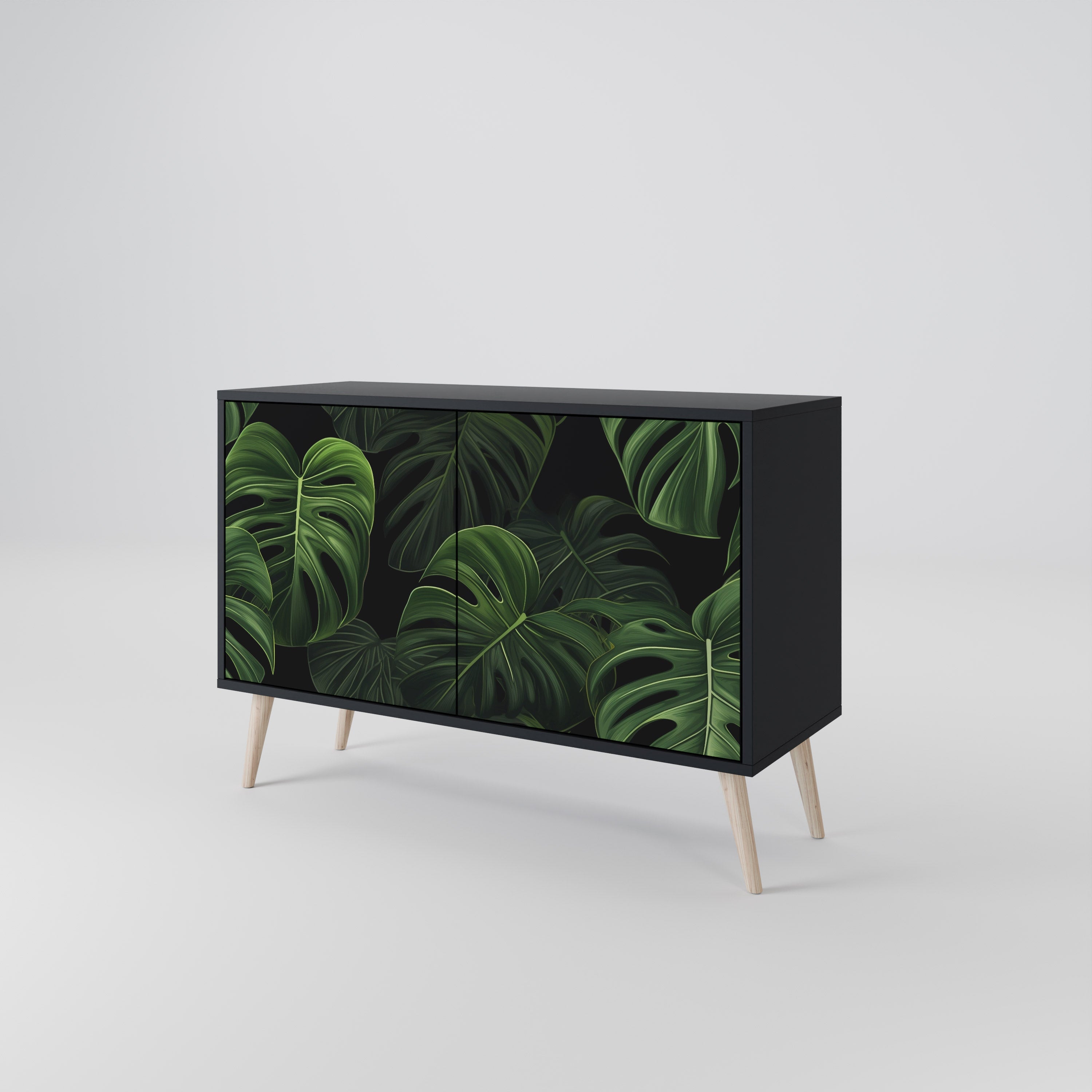 Buffet 2 portes INFINITE MONSTERA finition noire