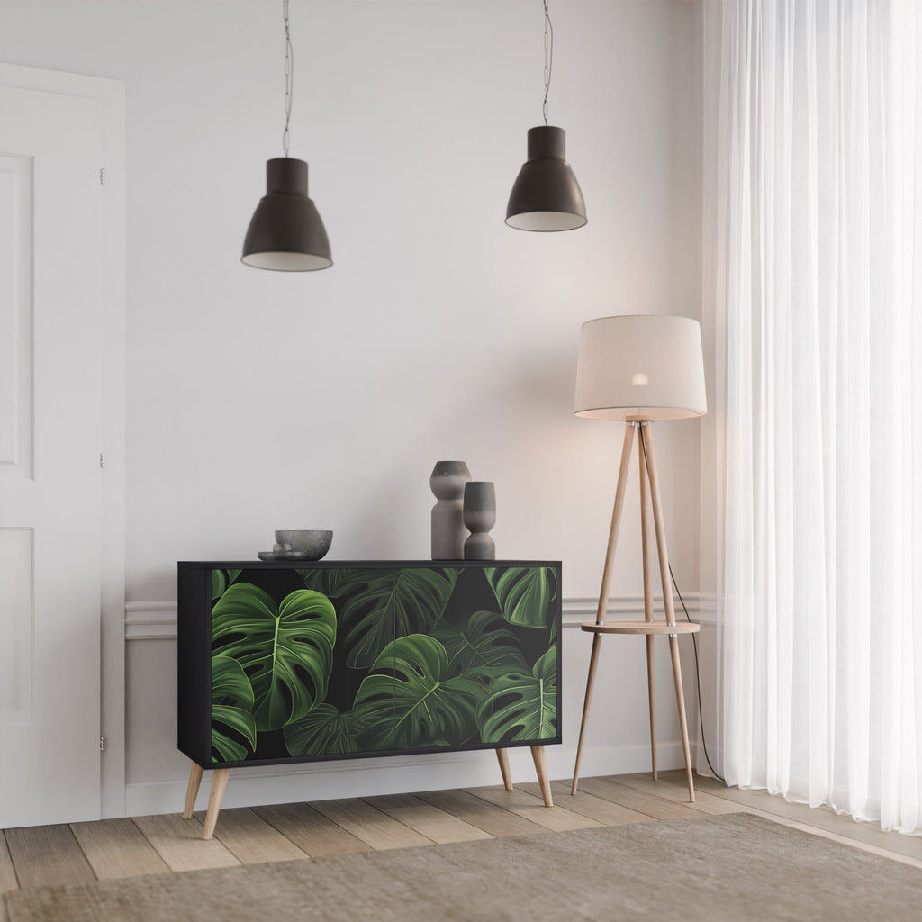 Buffet 2 portes INFINITE MONSTERA finition noire