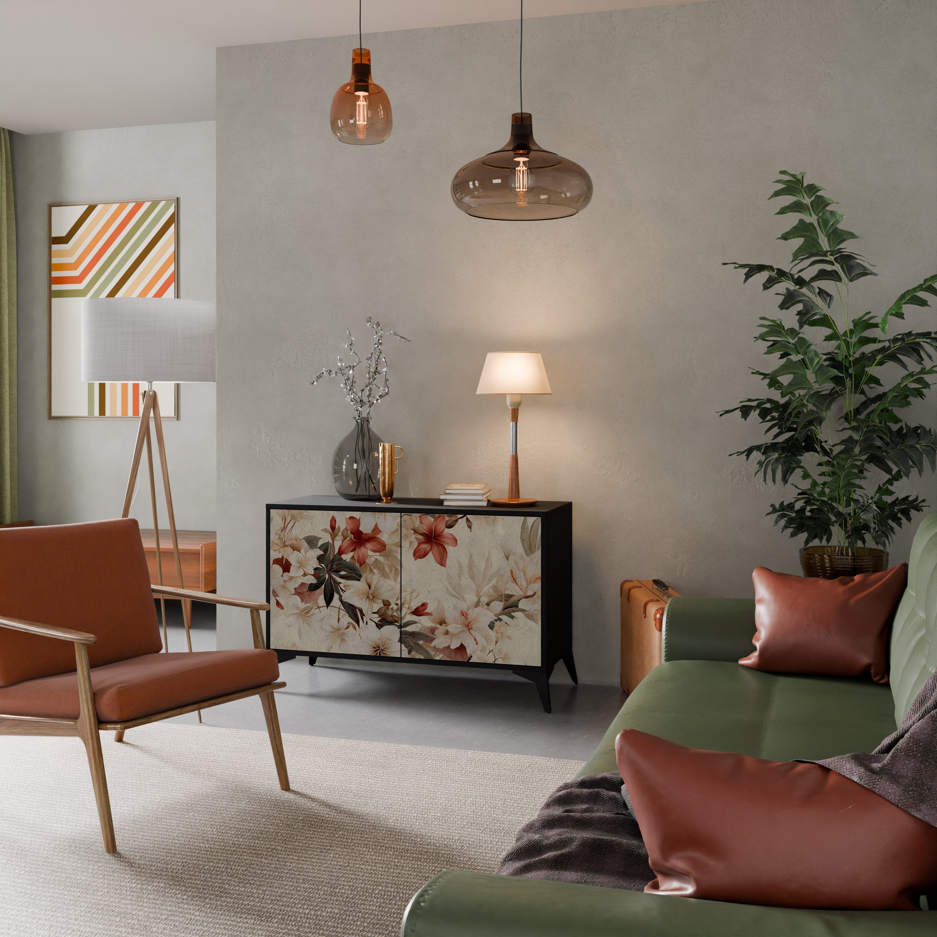 Buffet 2 portes PETAL HARMONY finition noire