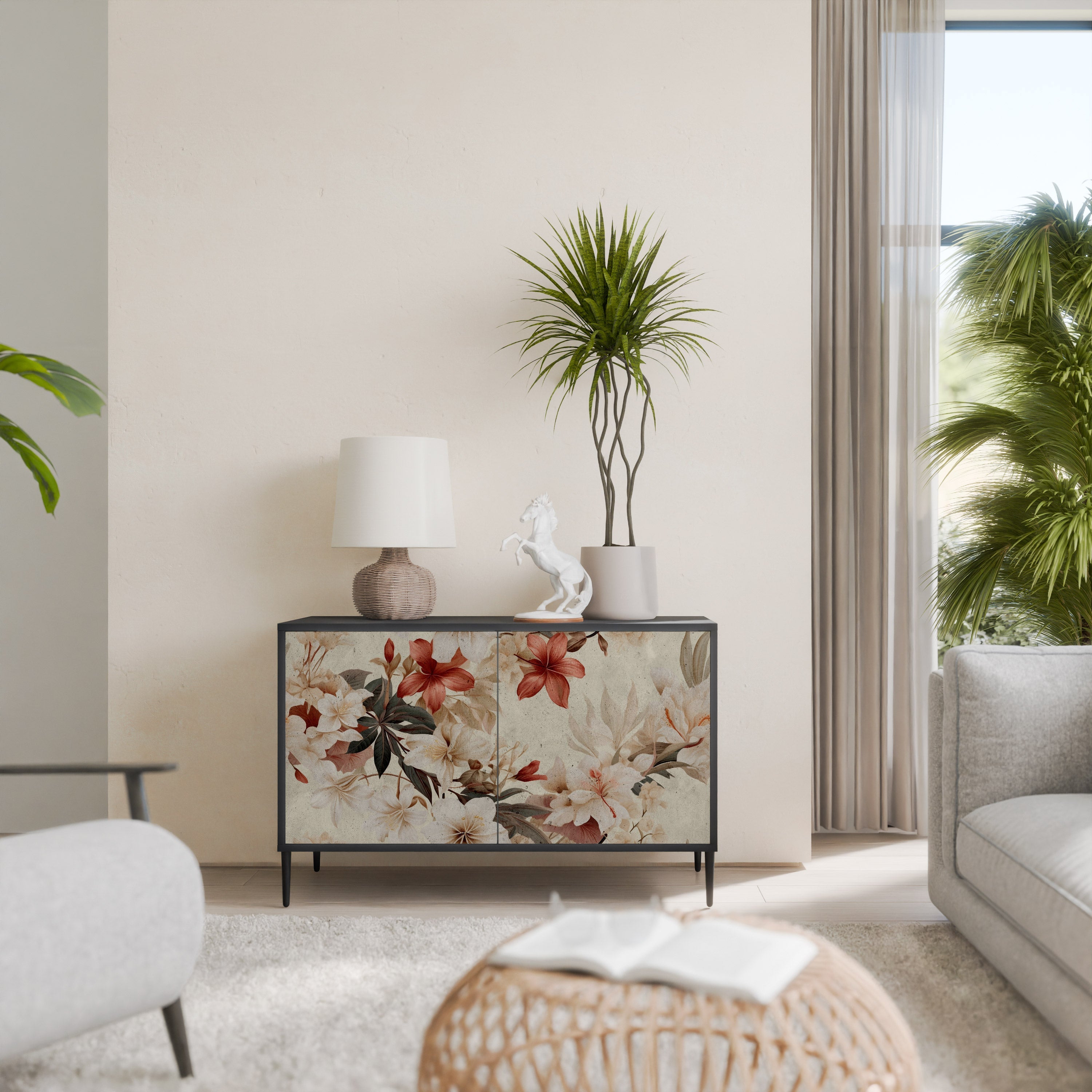 Buffet 2 portes PETAL HARMONY finition noire