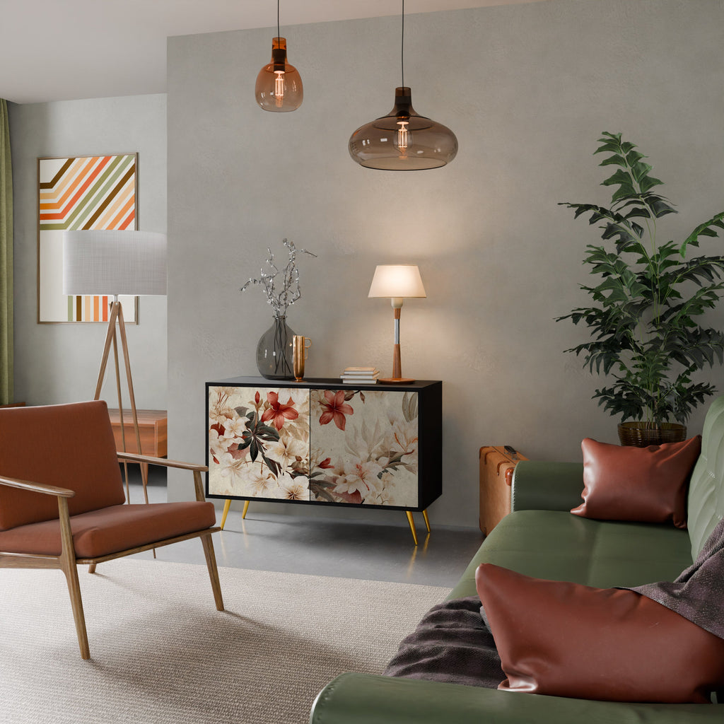 Buffet 2 portes PETAL HARMONY finition noire