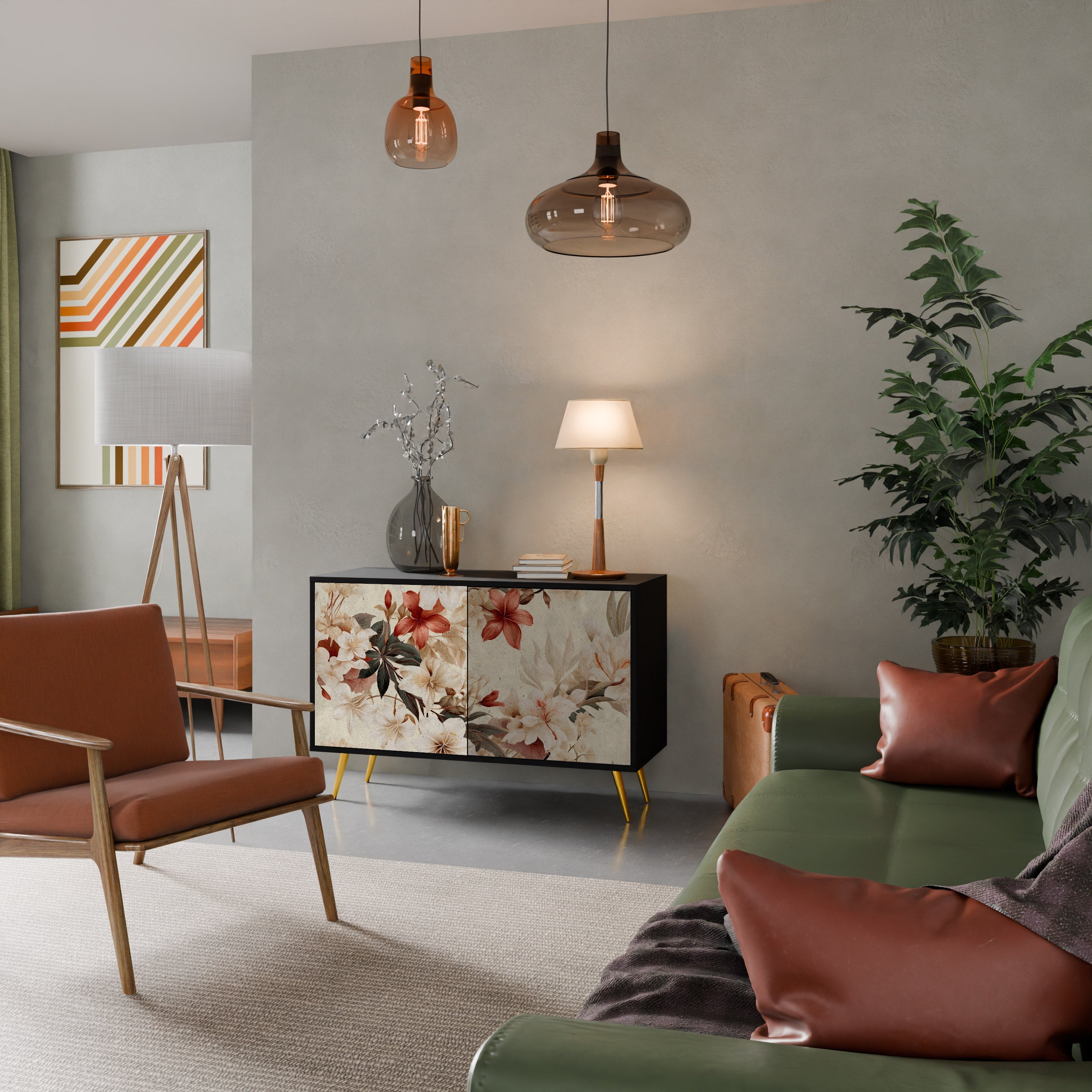 Buffet 2 portes PETAL HARMONY finition noire