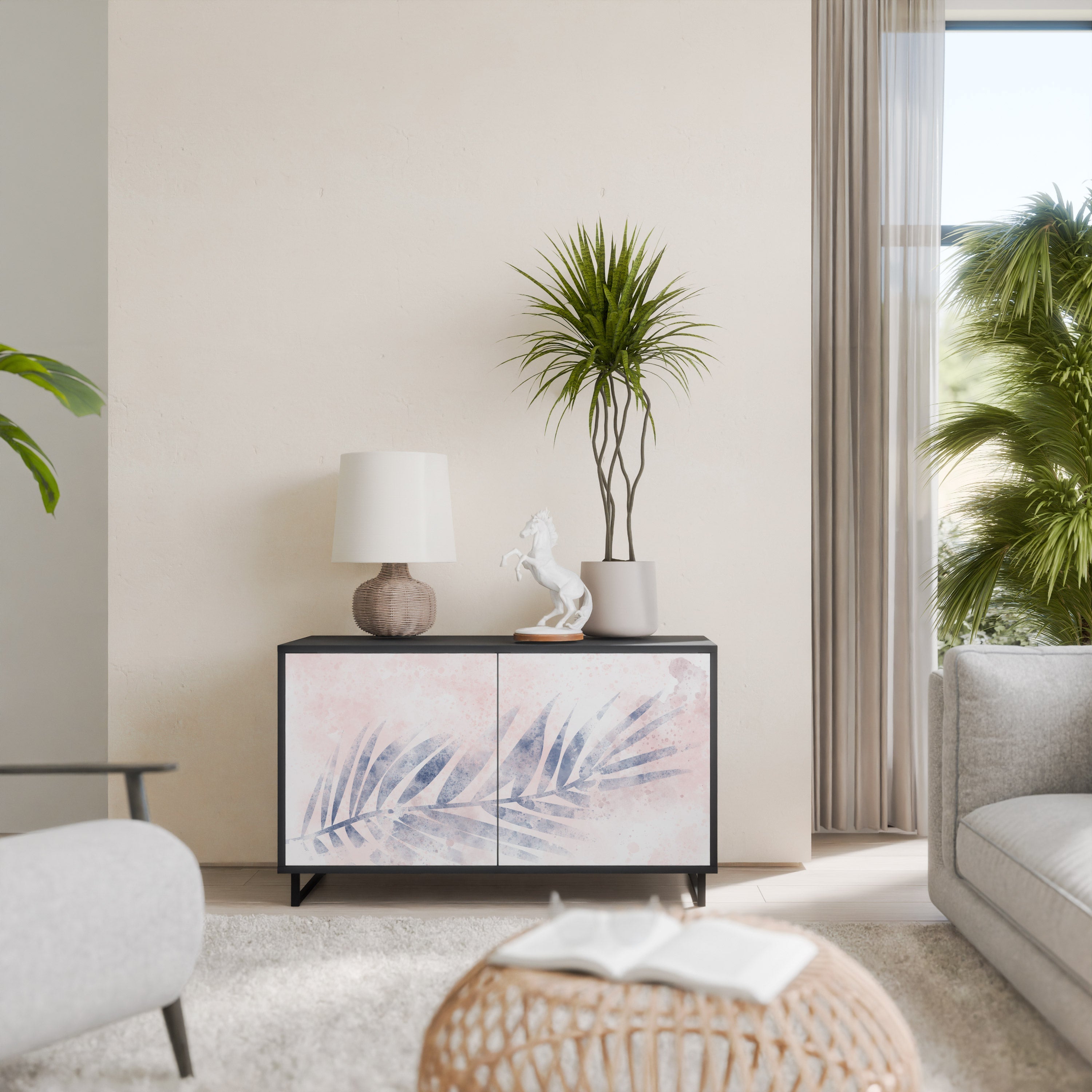 Buffet 2 portes TIMELESS FLOAT en finition noire