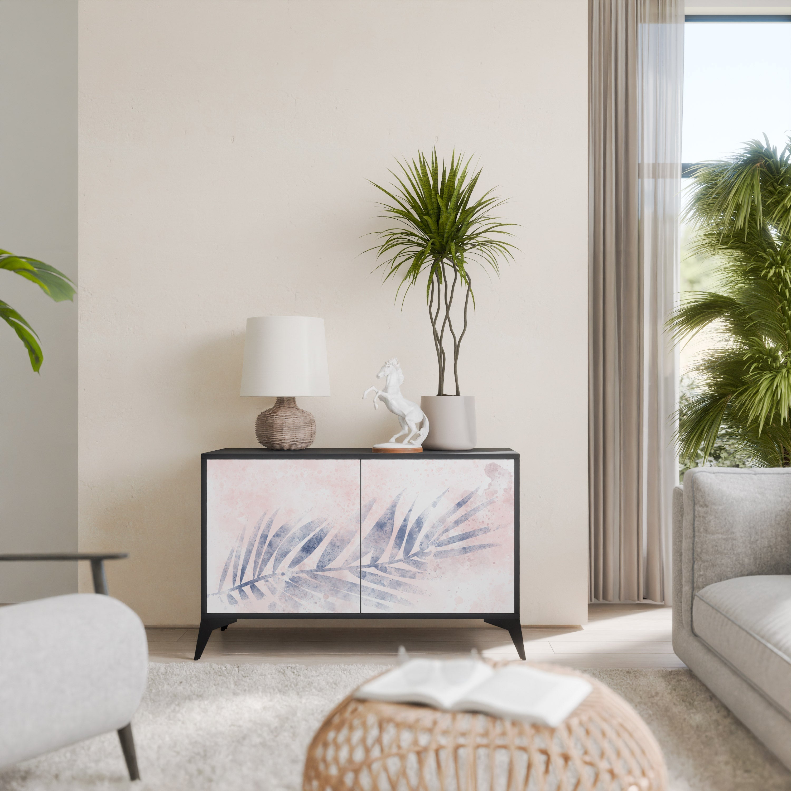 Buffet 2 portes TIMELESS FLOAT en finition noire