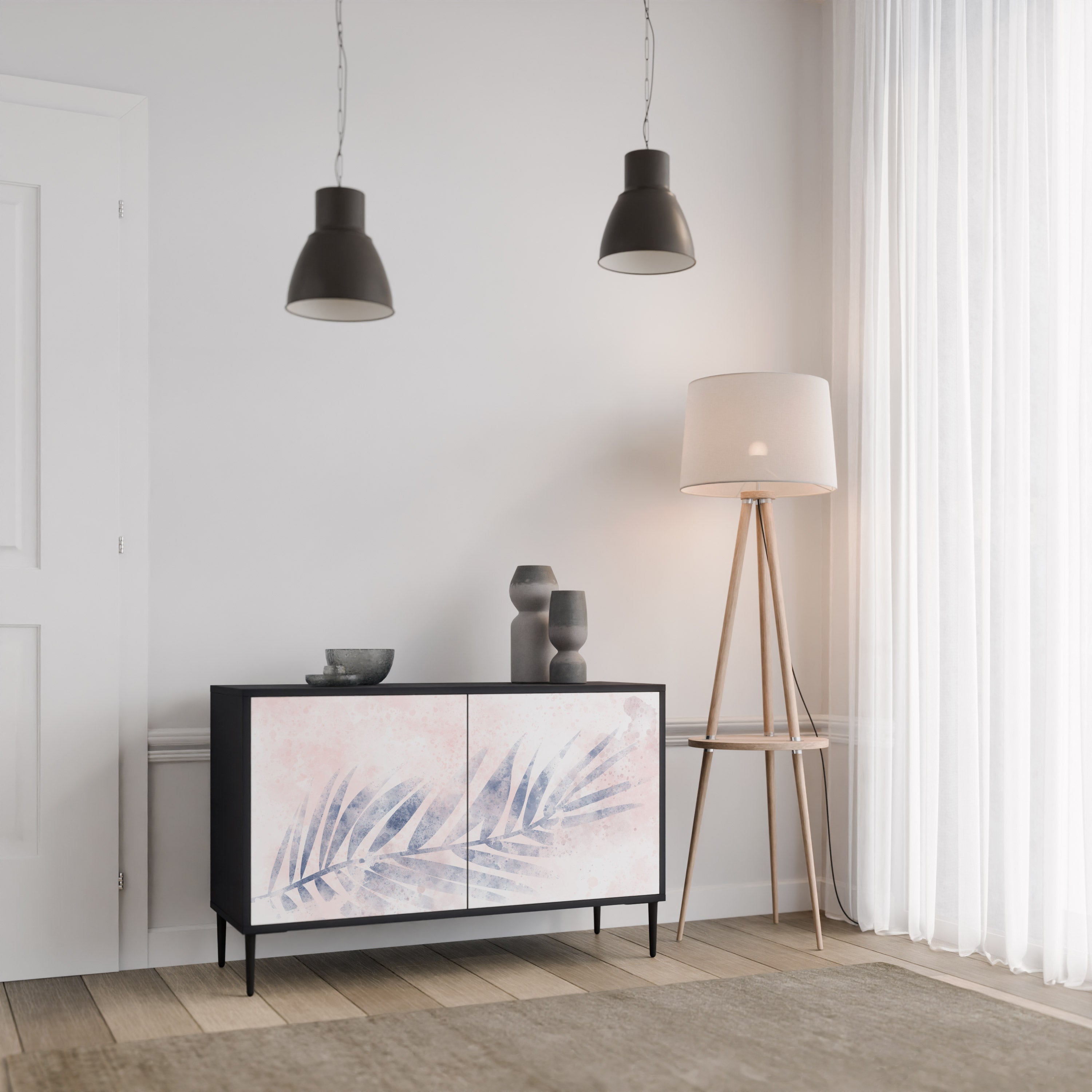 Buffet 2 portes TIMELESS FLOAT en finition noire