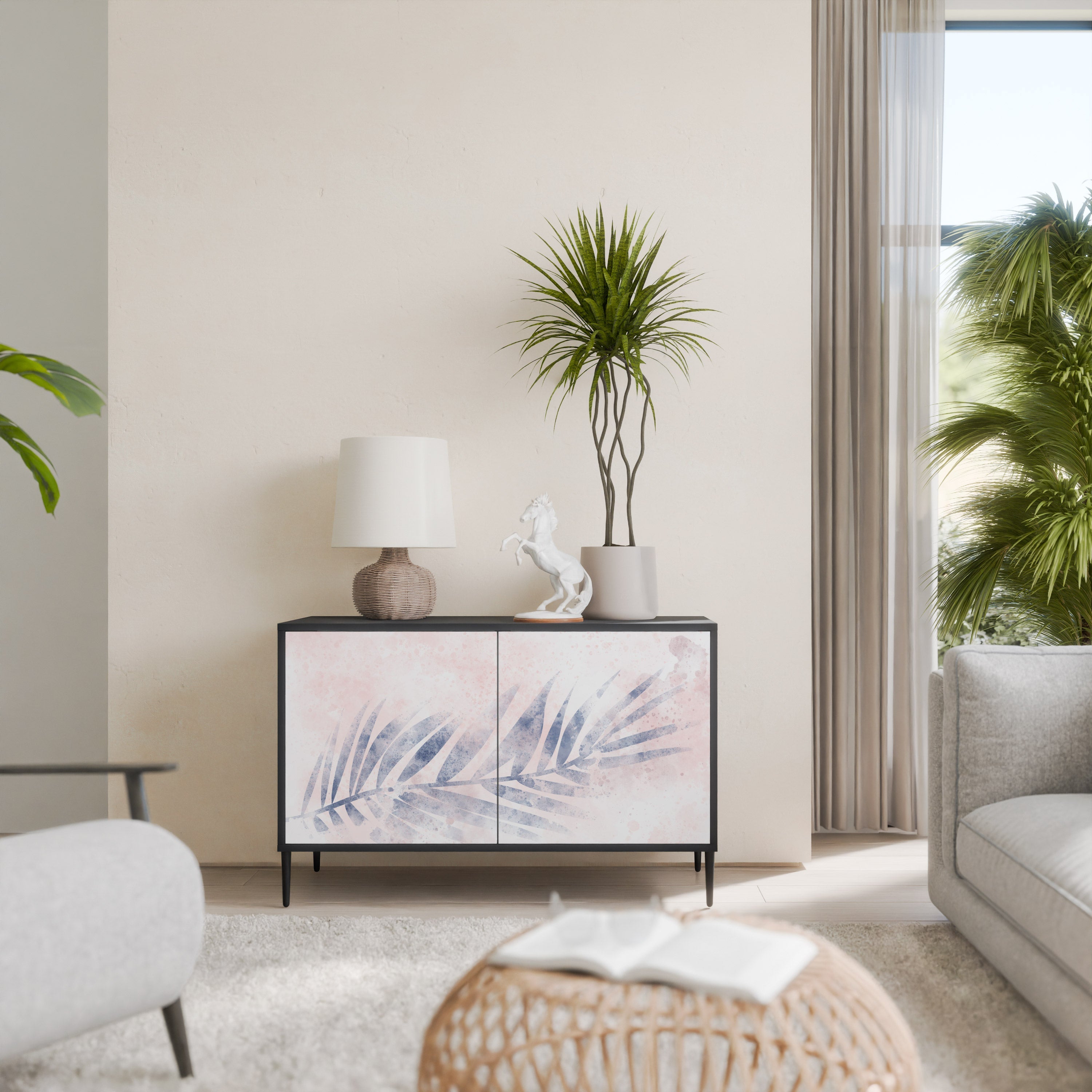 Buffet 2 portes TIMELESS FLOAT en finition noire