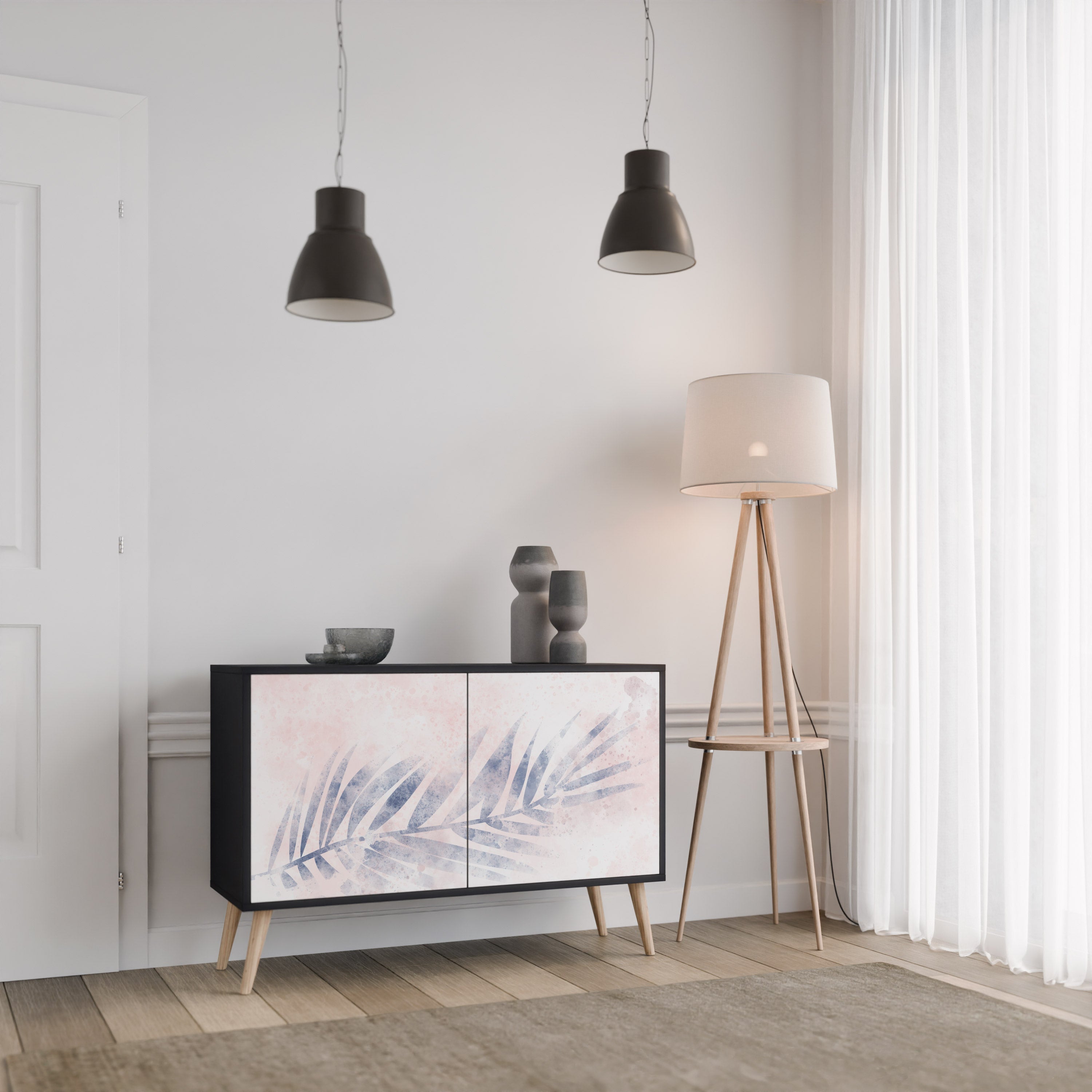 Buffet 2 portes TIMELESS FLOAT en finition noire