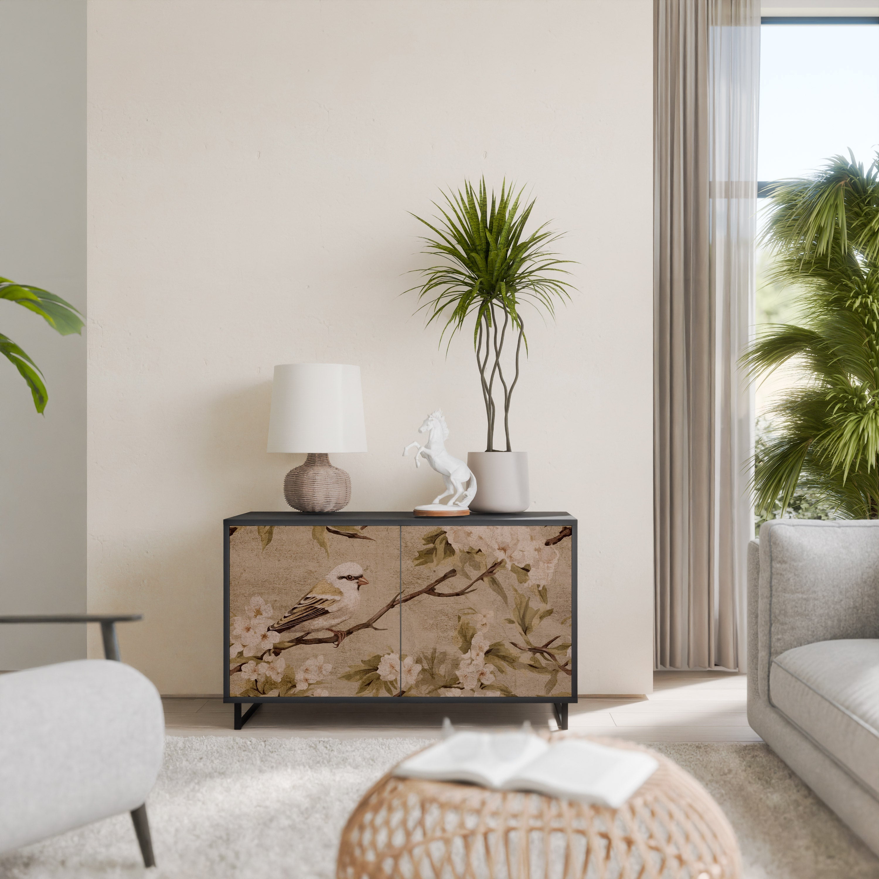 Buffet 2 portes PETAL DISTINGUISH finition noire