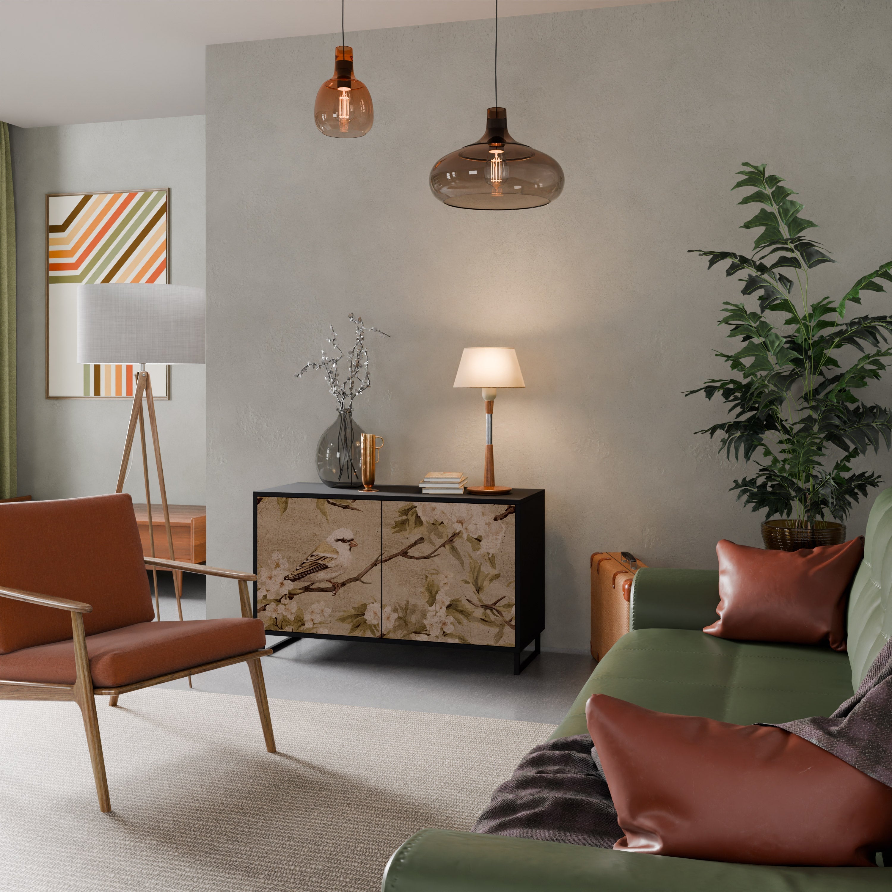 Buffet 2 portes PETAL DISTINGUISH finition noire