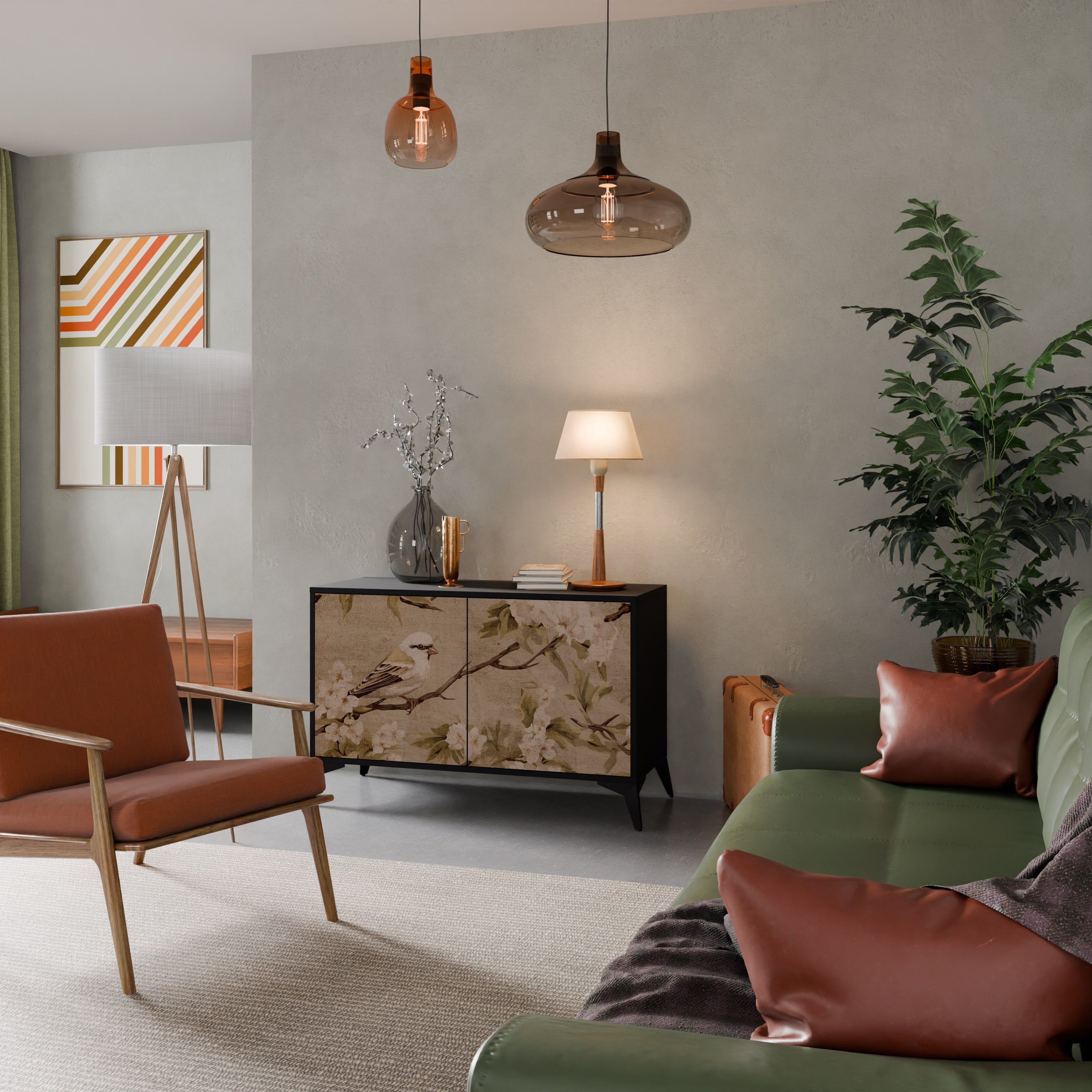 Buffet 2 portes PETAL DISTINGUISH finition noire