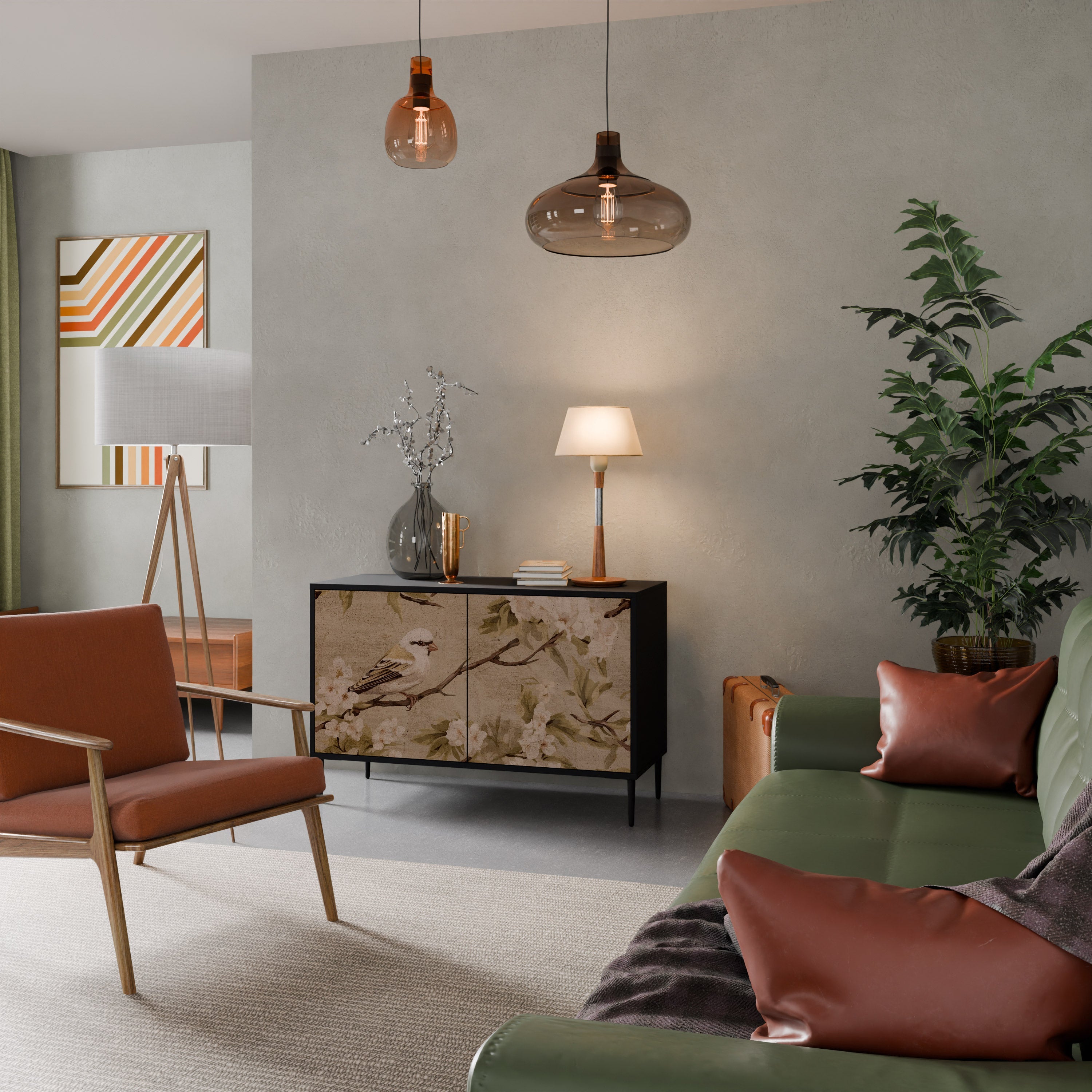 Buffet 2 portes PETAL DISTINGUISH finition noire