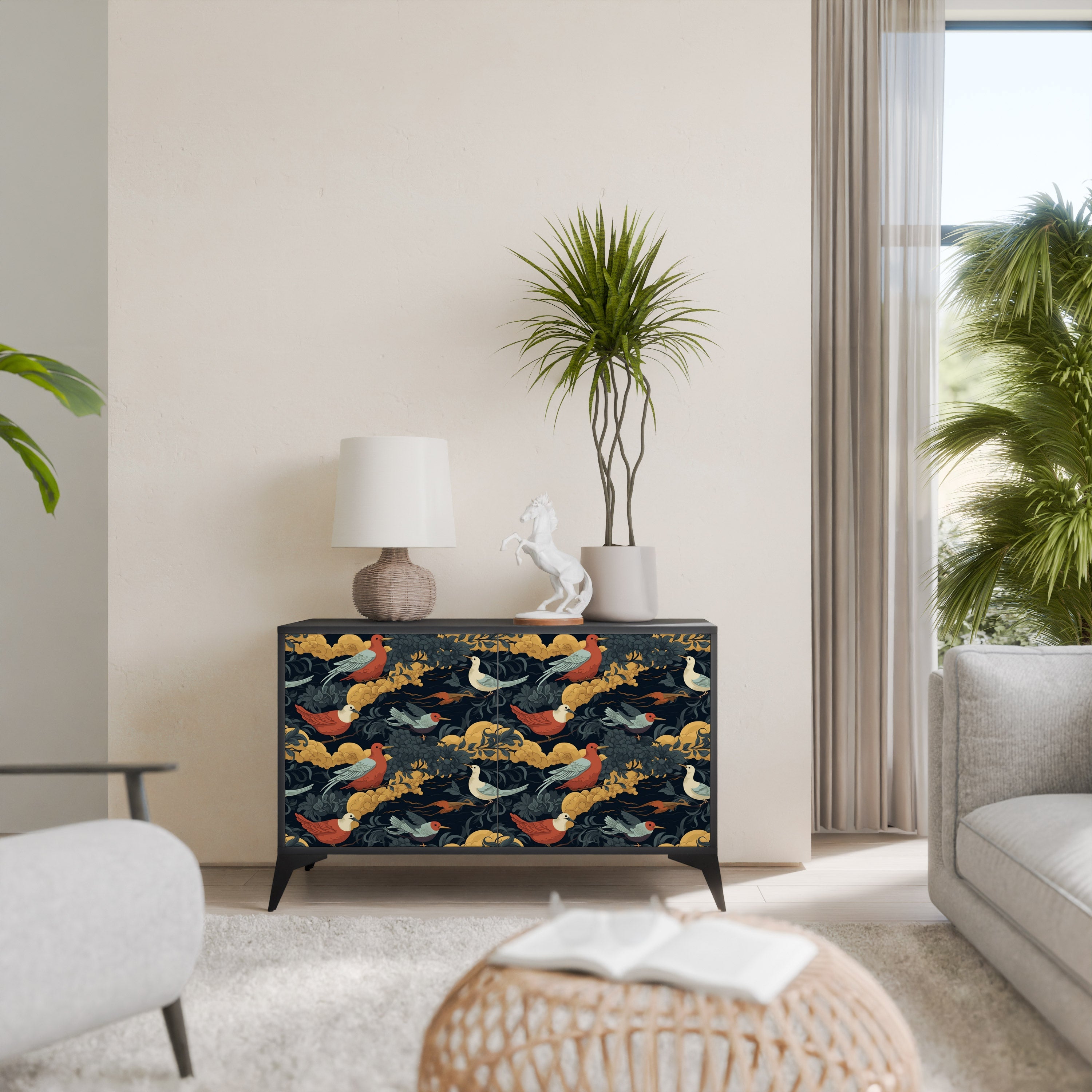 Buffet 2 portes FOWLY DAZE en finition noire