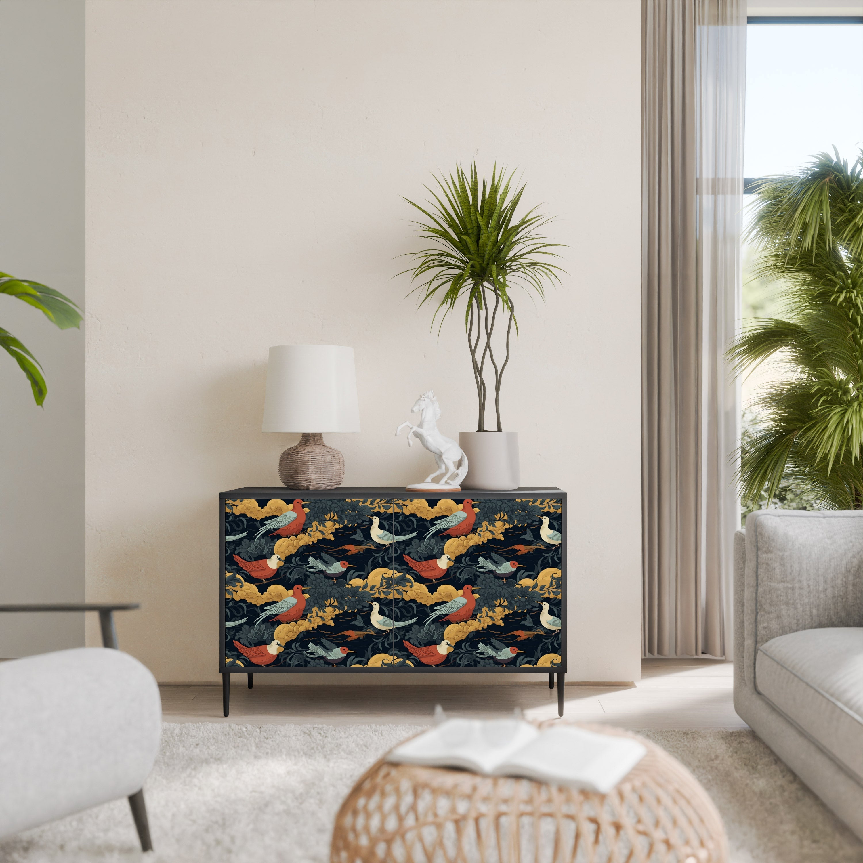 Buffet 2 portes FOWLY DAZE en finition noire