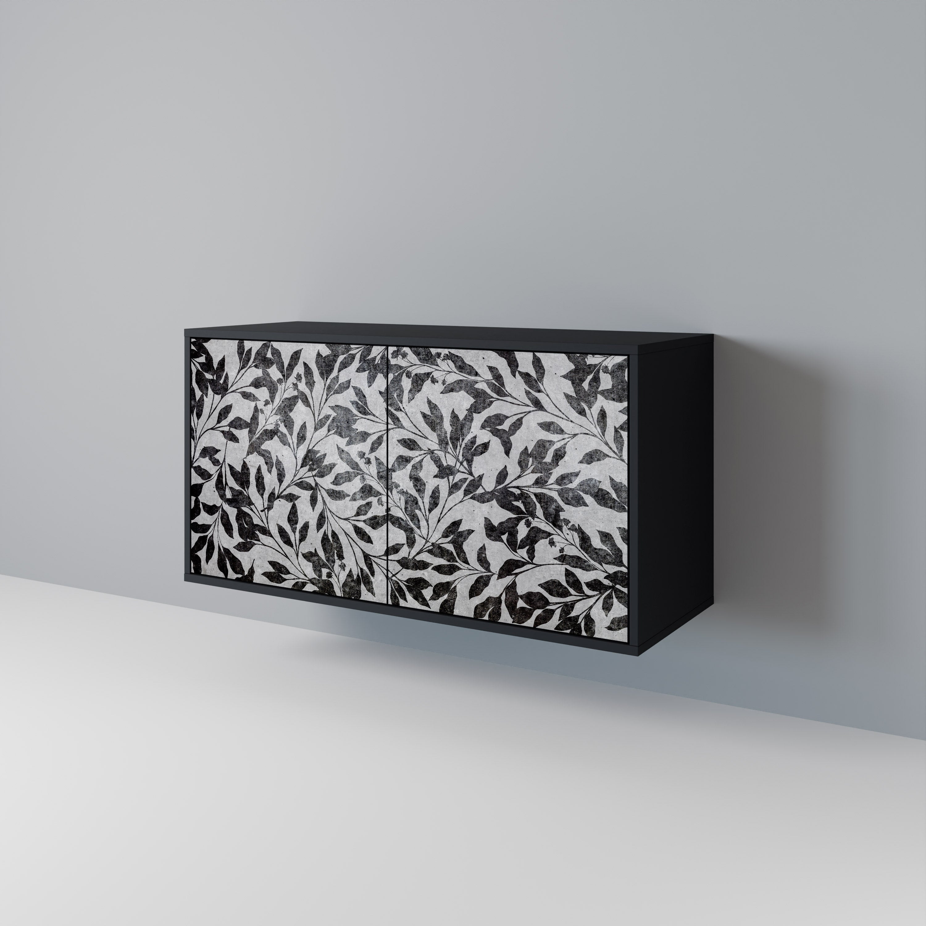 Buffet 2 portes CHARCOAL SPROUT en finition noire