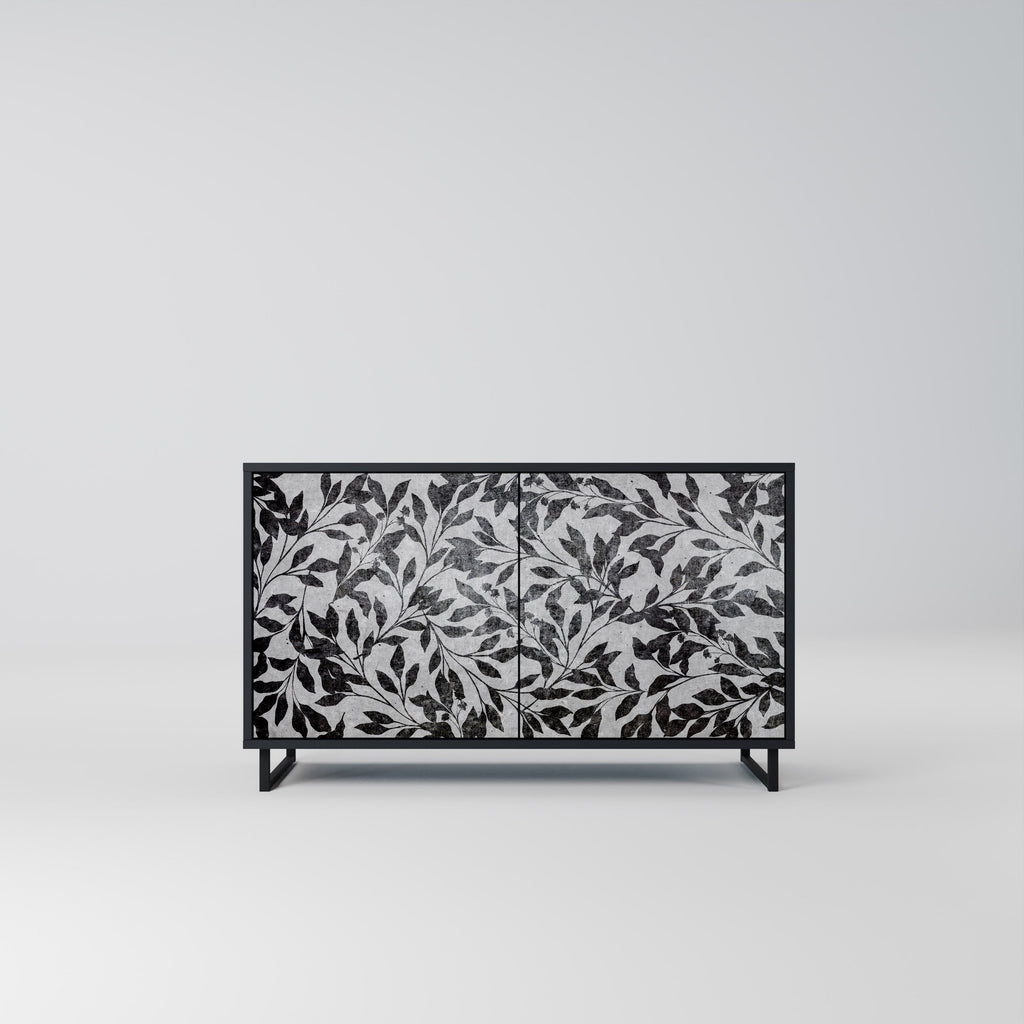 Buffet 2 portes CHARCOAL SPROUT en finition noire