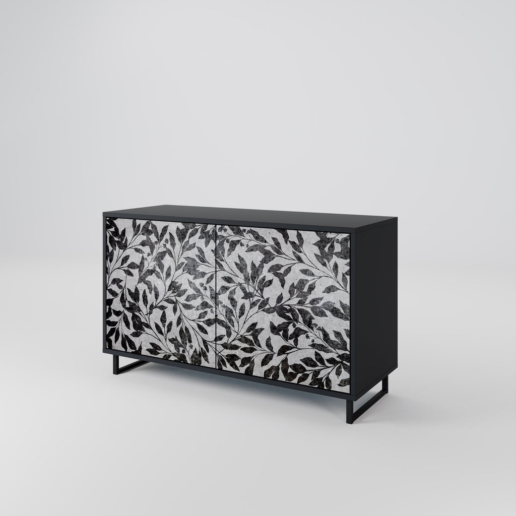 Buffet 2 portes CHARCOAL SPROUT en finition noire