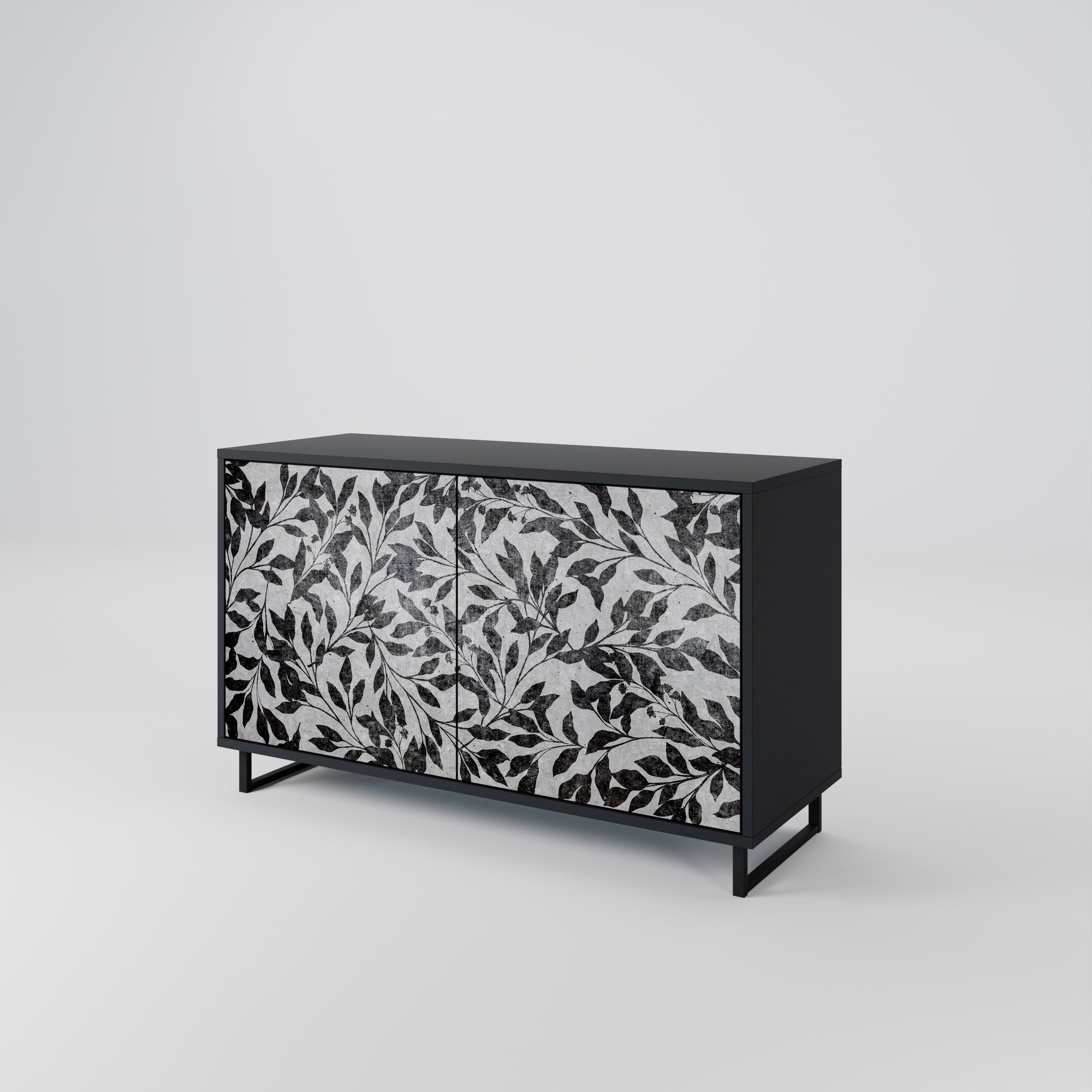 Buffet 2 portes CHARCOAL SPROUT en finition noire