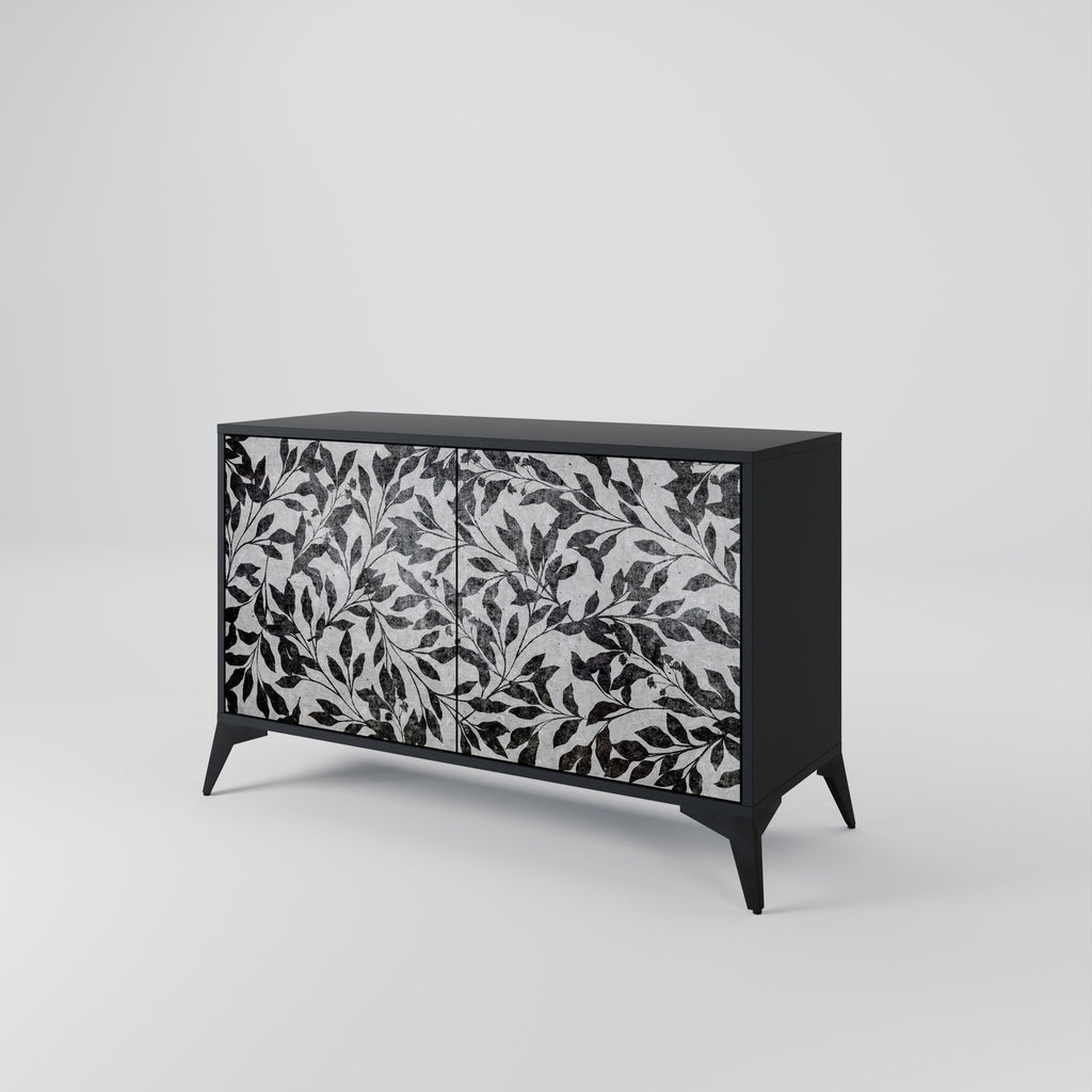 Buffet 2 portes CHARCOAL SPROUT en finition noire