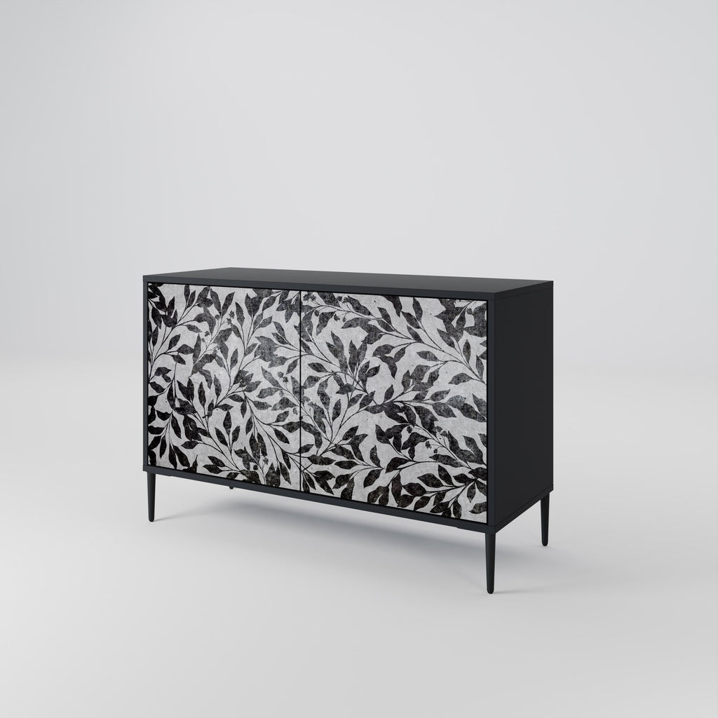 Buffet 2 portes CHARCOAL SPROUT en finition noire