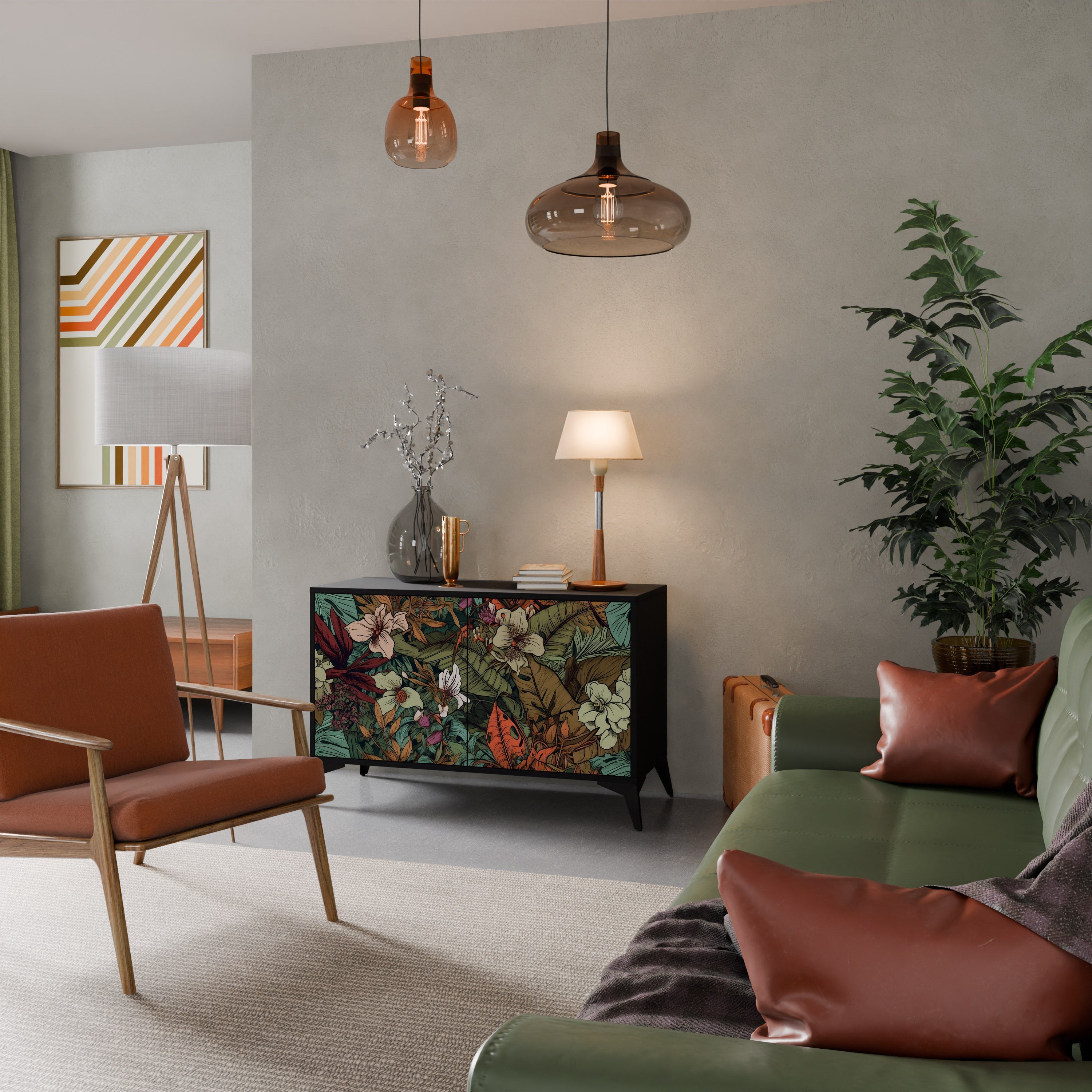 Buffet 2 portes BOTANICAL EMERGENCE finition noire