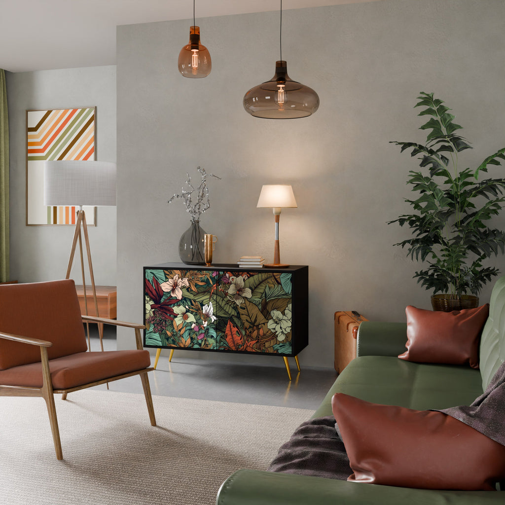 Buffet 2 portes BOTANICAL EMERGENCE finition noire