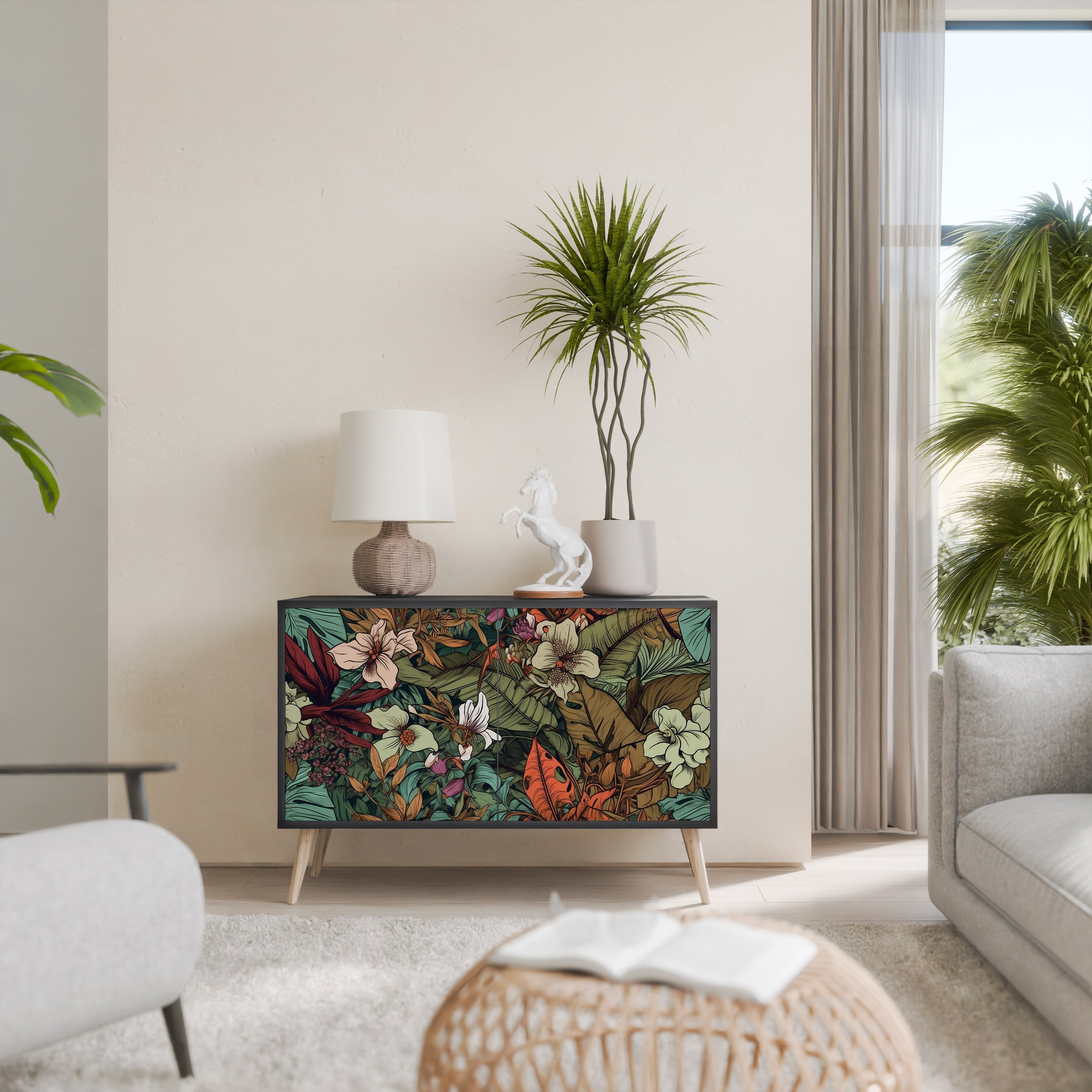 Buffet 2 portes BOTANICAL EMERGENCE finition noire