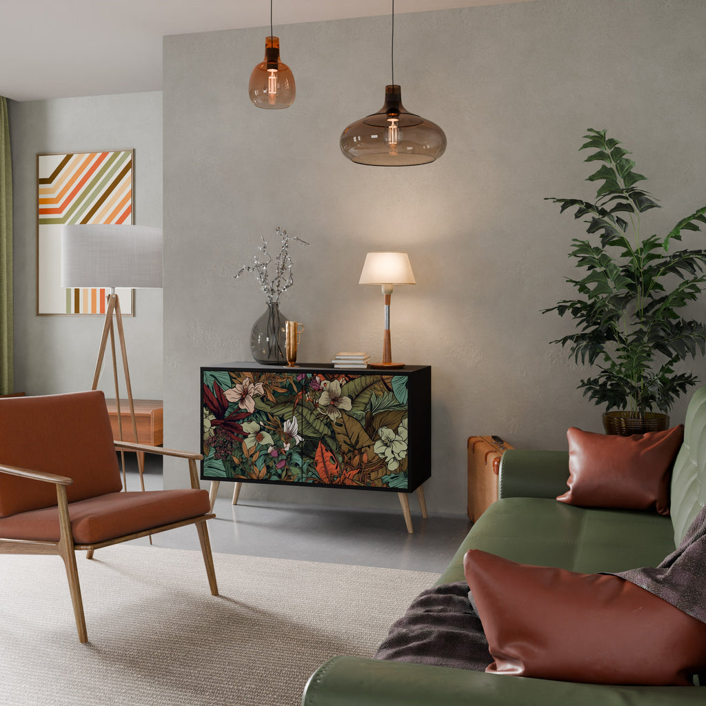 Buffet 2 portes BOTANICAL EMERGENCE finition noire