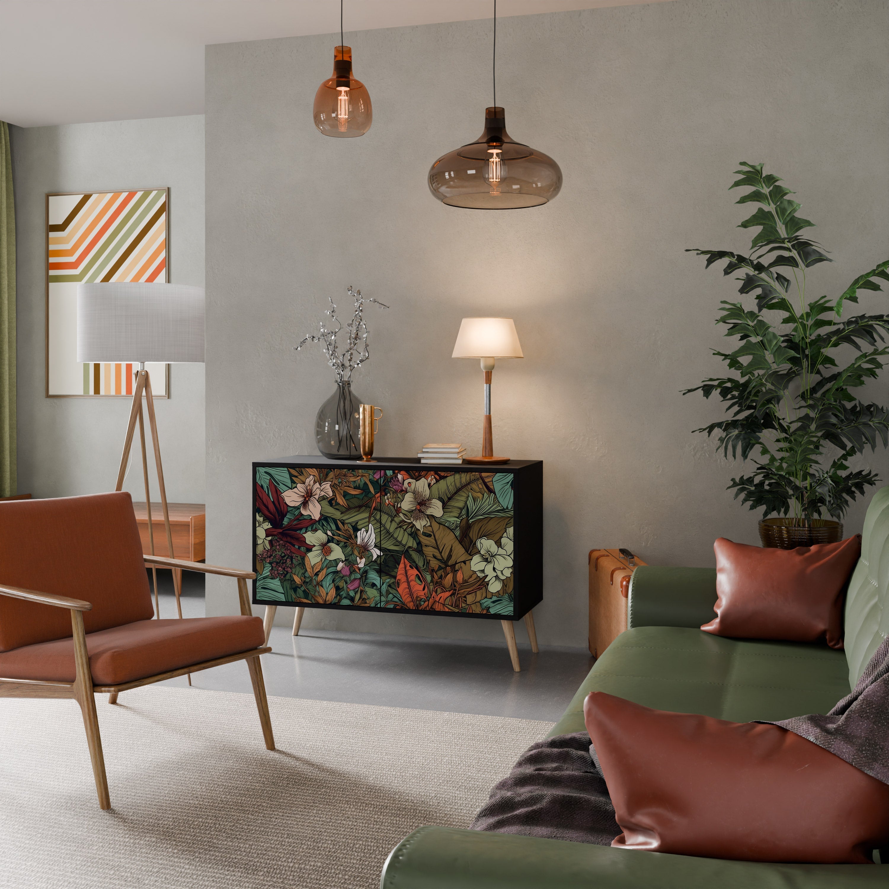 Buffet 2 portes BOTANICAL EMERGENCE finition noire