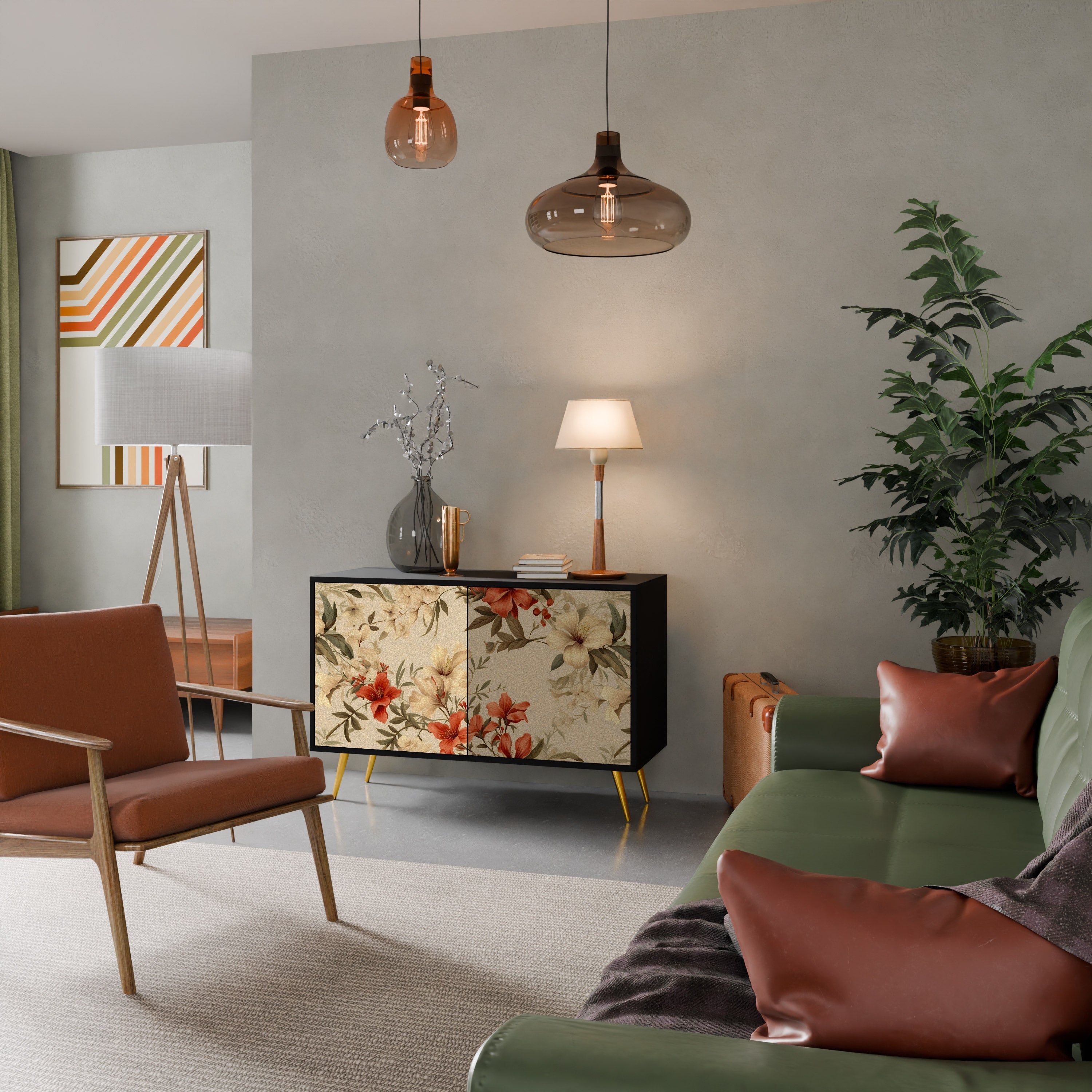 Buffet 2 portes BLOOMING HARMONY finition noire