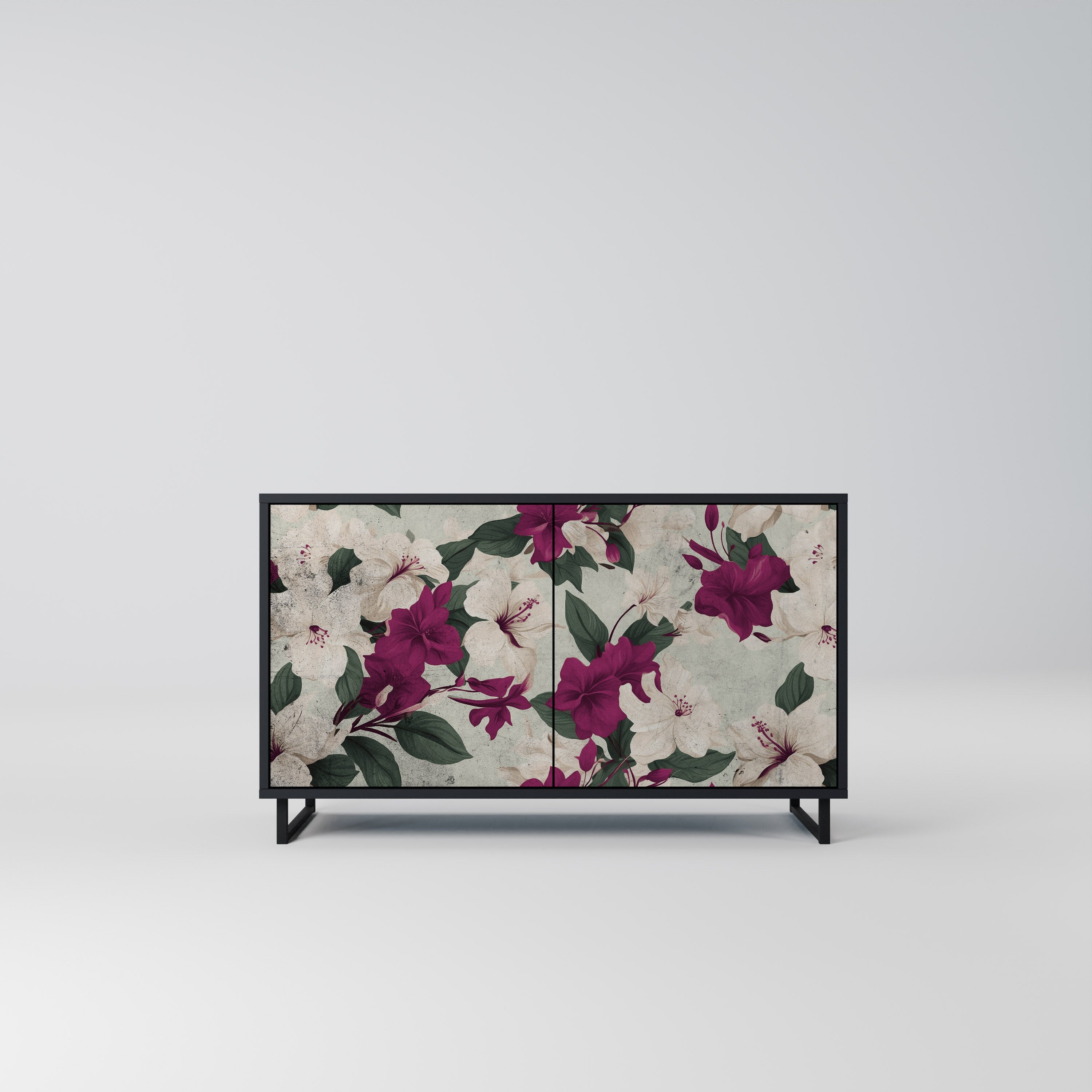 Buffet 2 portes FLOWERET DREAM finition noire