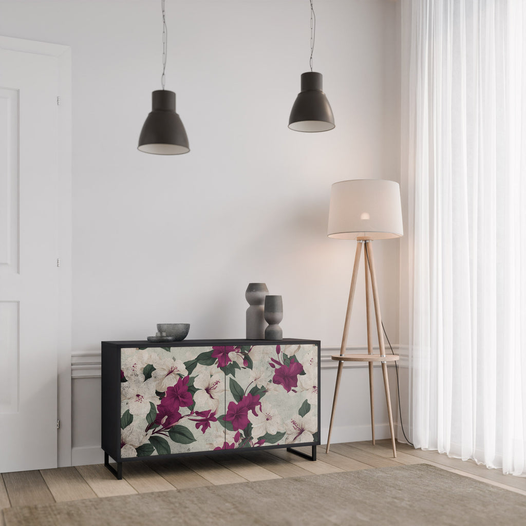 Buffet 2 portes FLOWERET DREAM finition noire