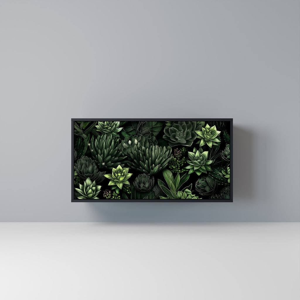 Buffet 2 portes SUCCULENT JUNGLE finition noire
