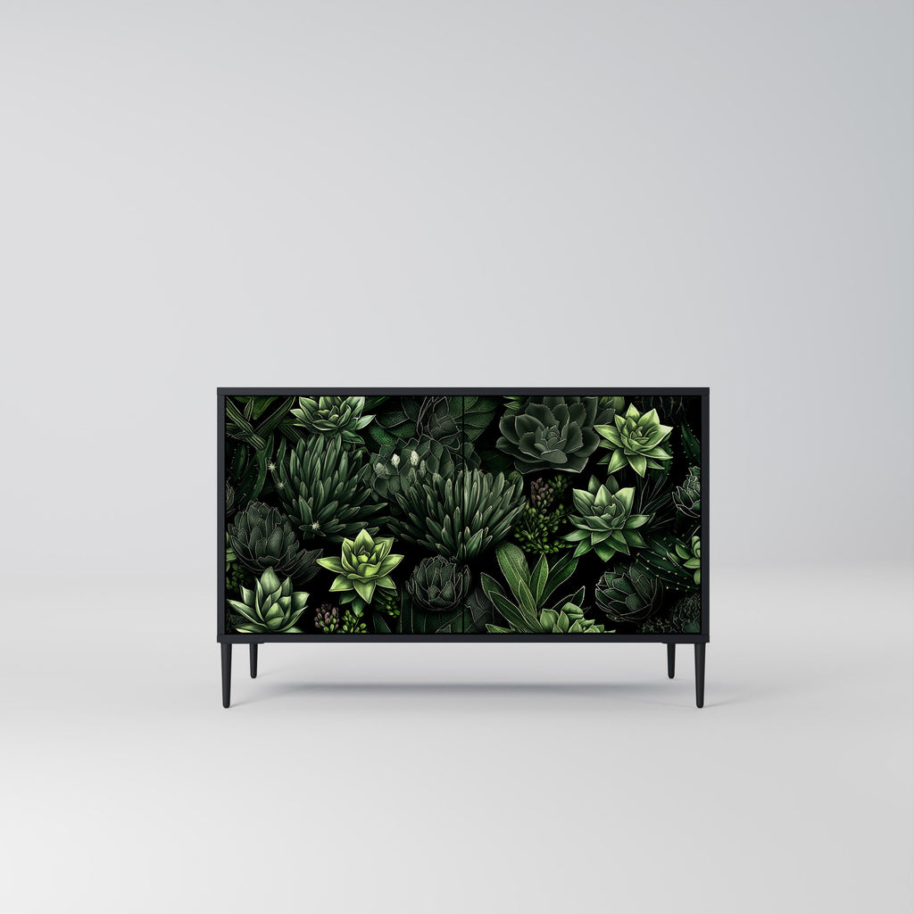 Buffet 2 portes SUCCULENT JUNGLE finition noire