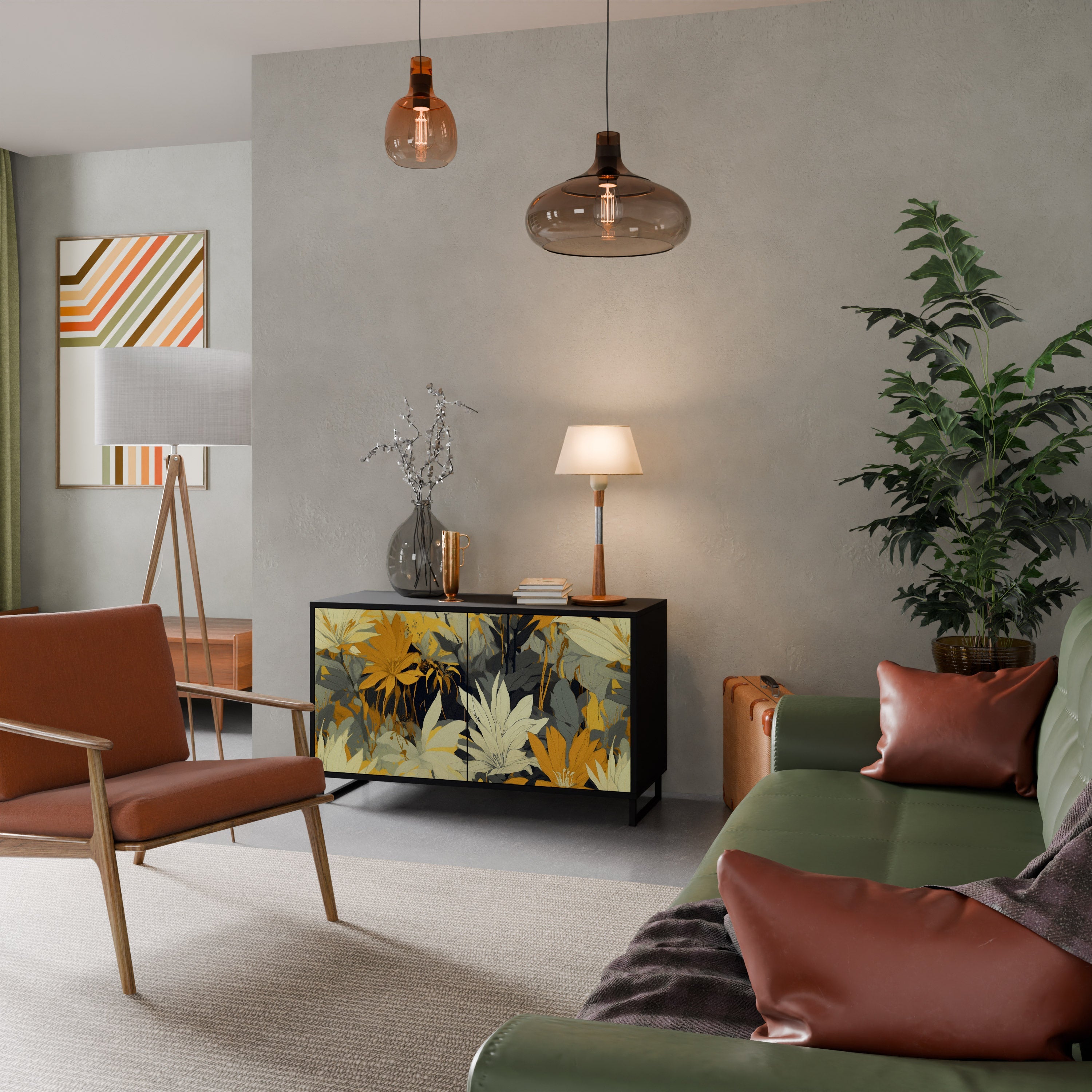 Buffet 2 portes SUNKISSED LILY finition noire