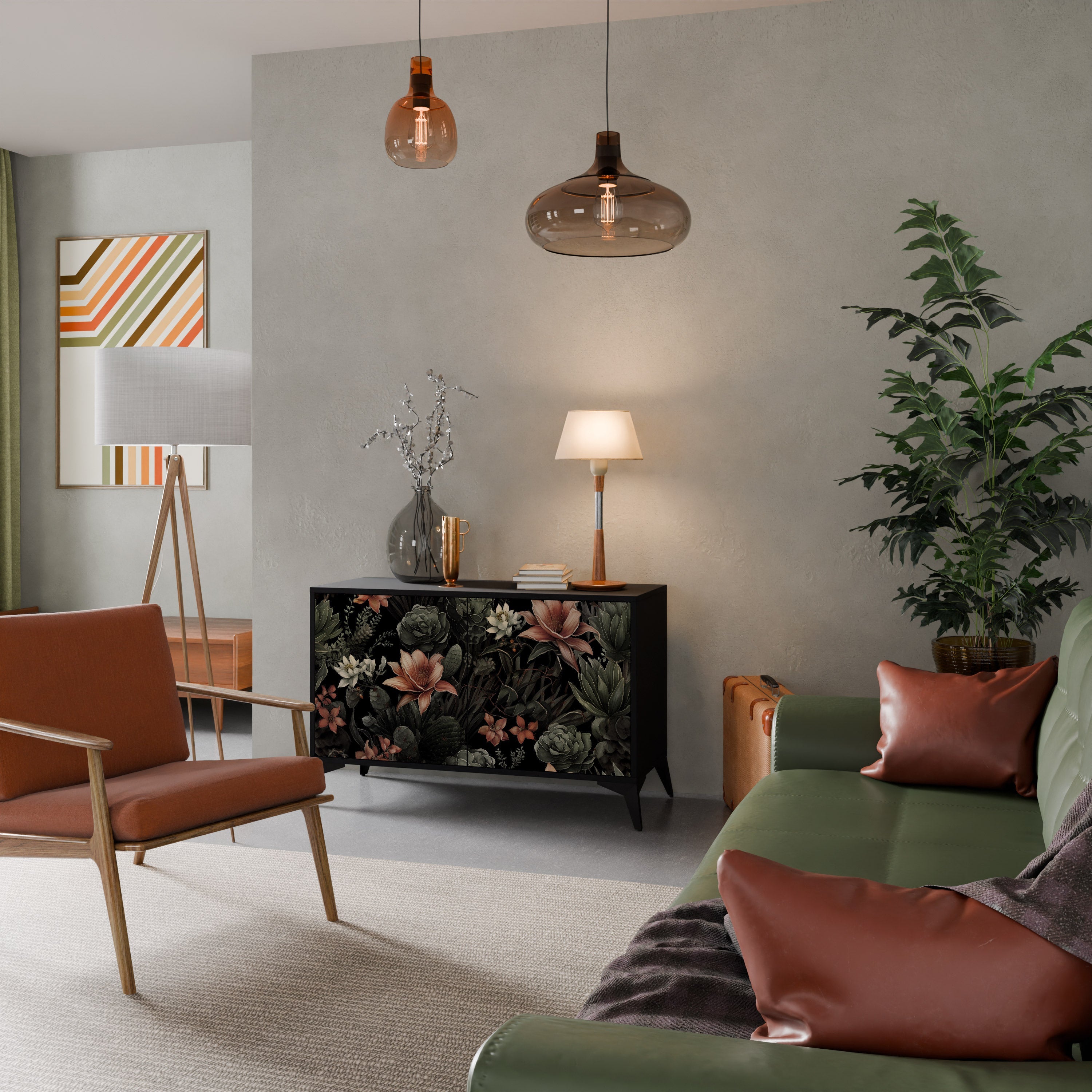 Buffet 2 portes SECRET VERDURE finition noire