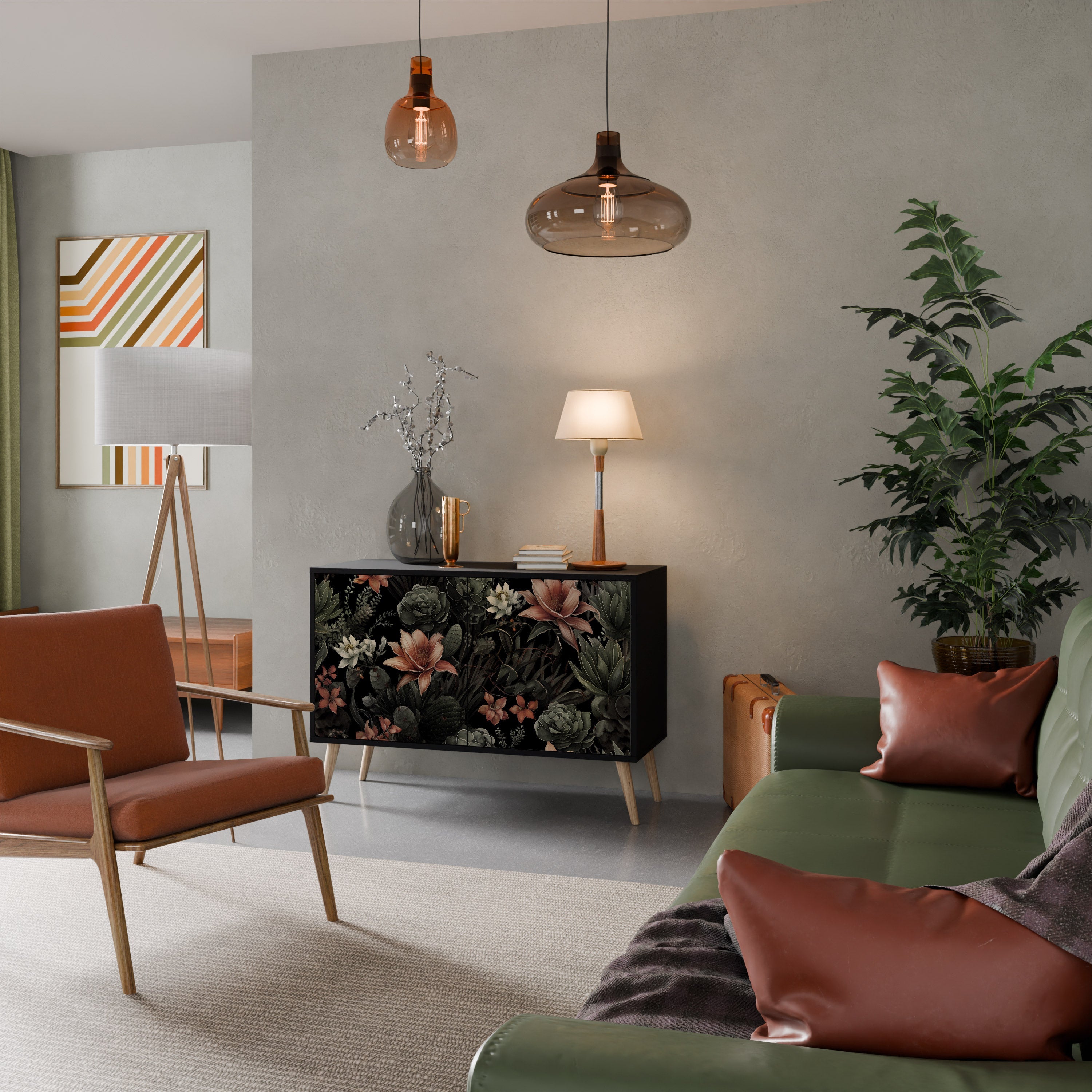 Buffet 2 portes SECRET VERDURE finition noire