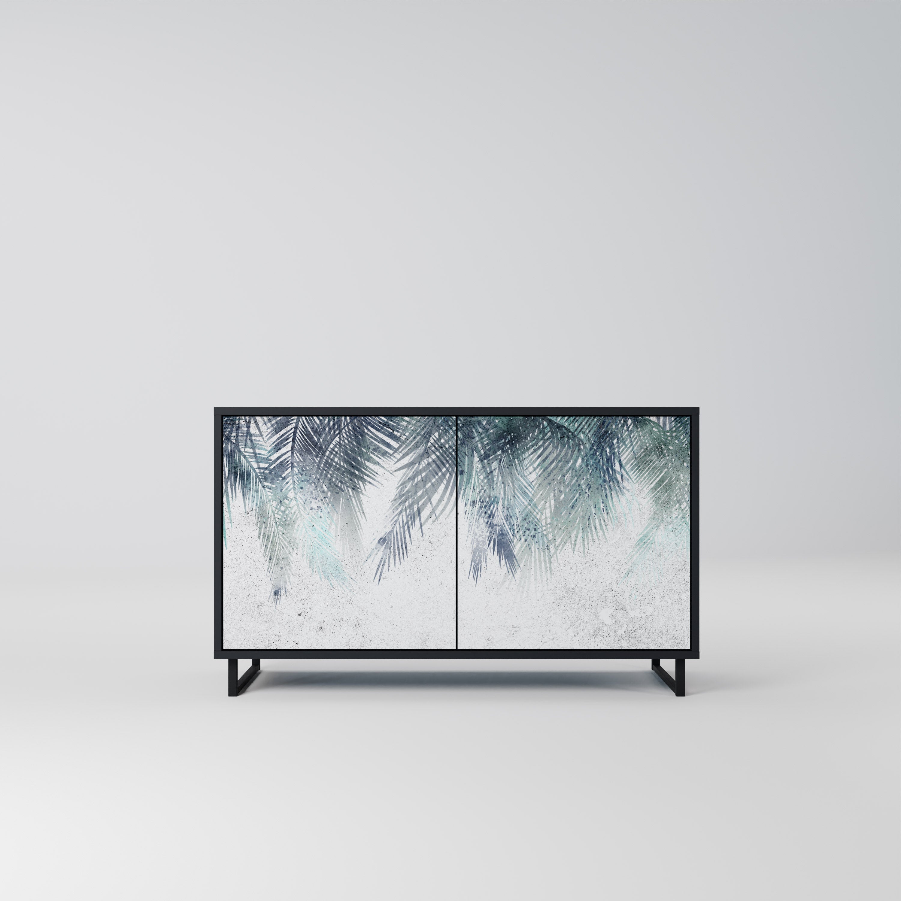 Buffet 2 portes PALM VEIL finition noire