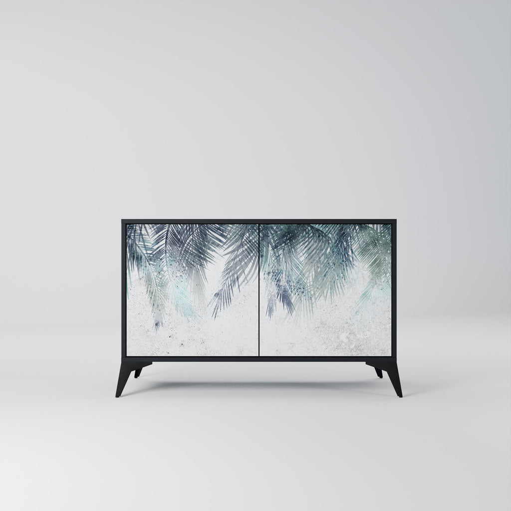 Buffet 2 portes PALM VEIL finition noire