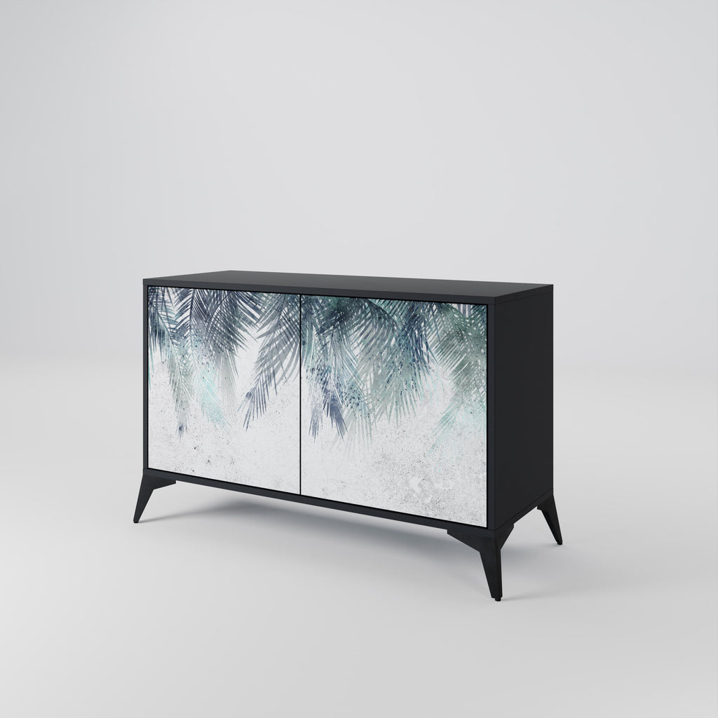Buffet 2 portes PALM VEIL finition noire