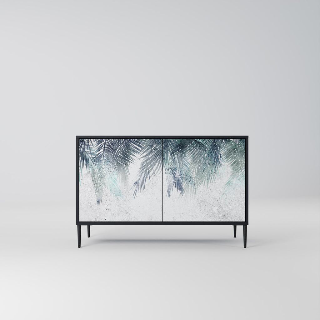 Buffet 2 portes PALM VEIL finition noire