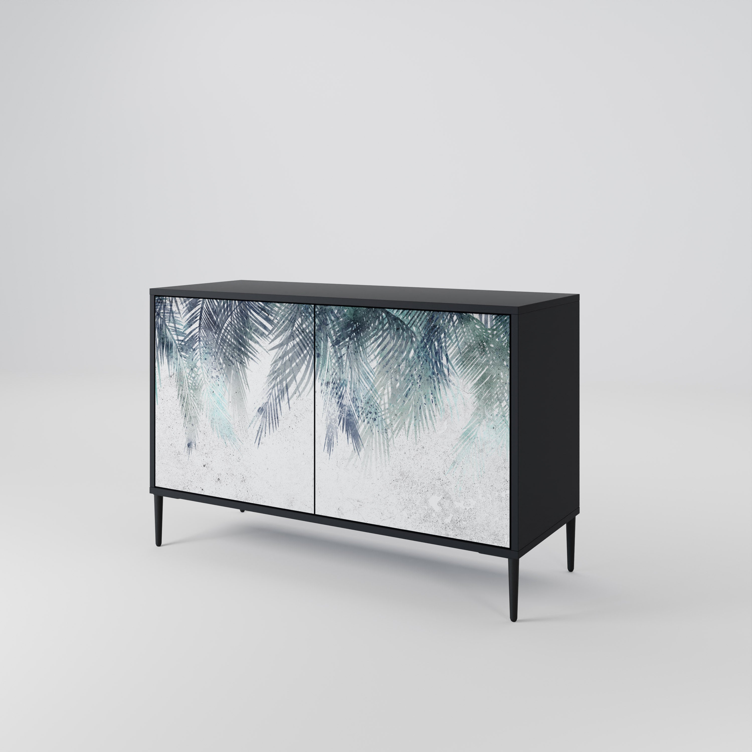 Buffet 2 portes PALM VEIL finition noire