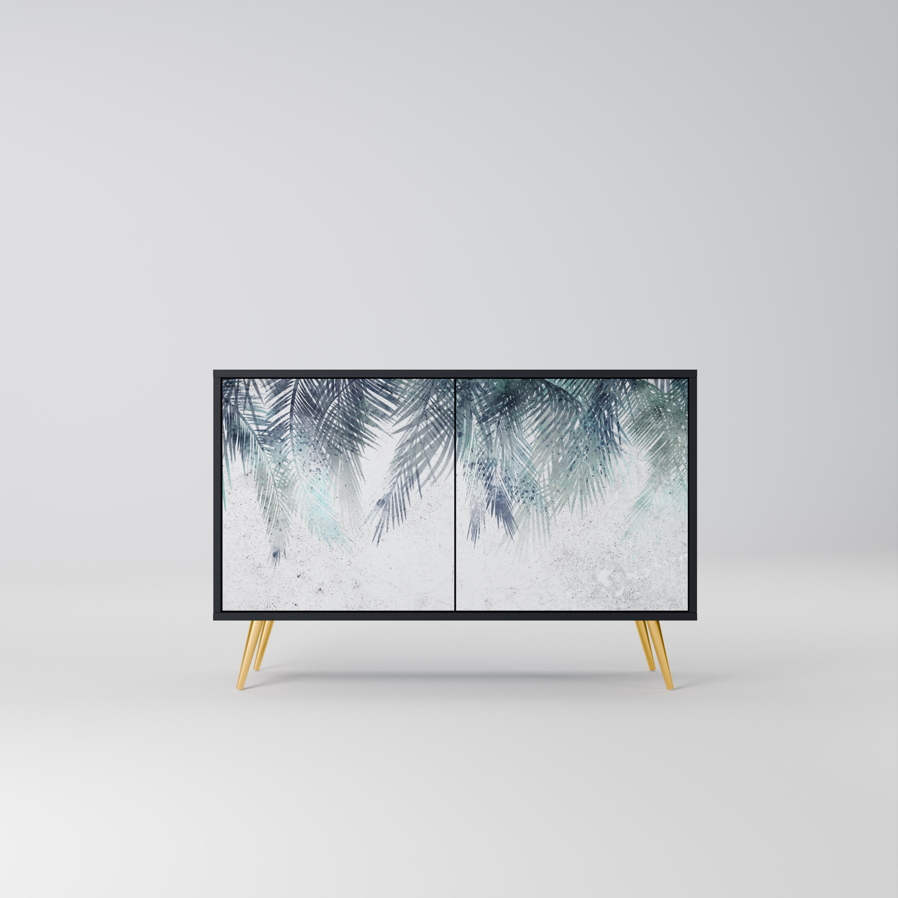 Buffet 2 portes PALM VEIL finition noire