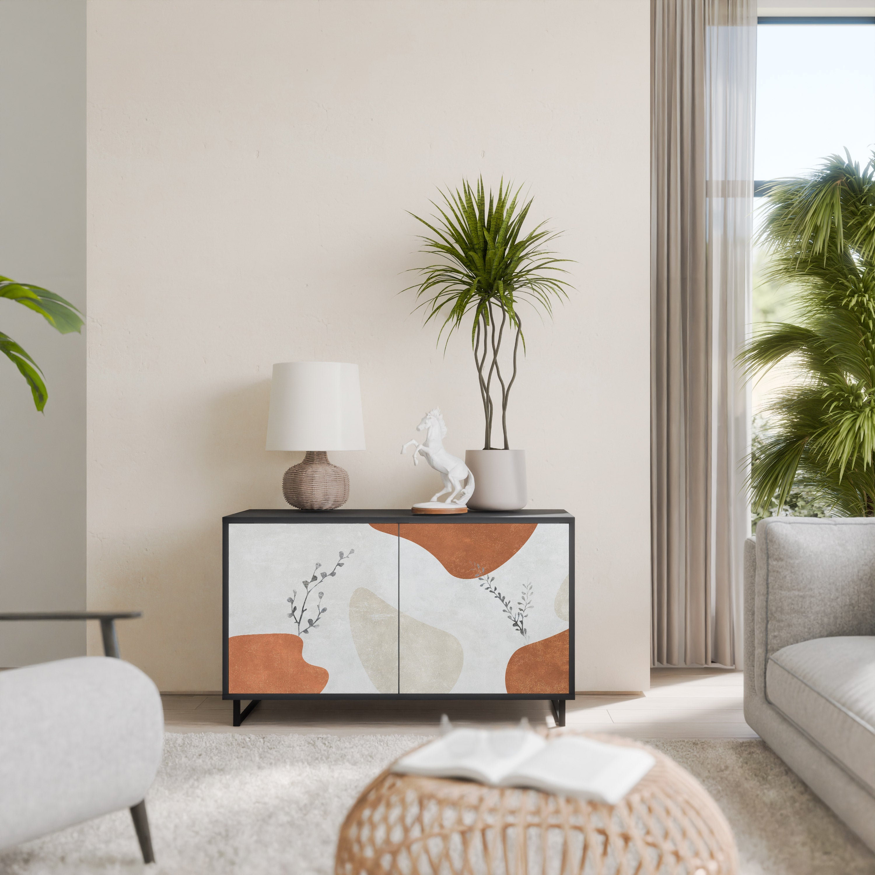 Buffet 2 portes TRANQUIL TWIG finition noire