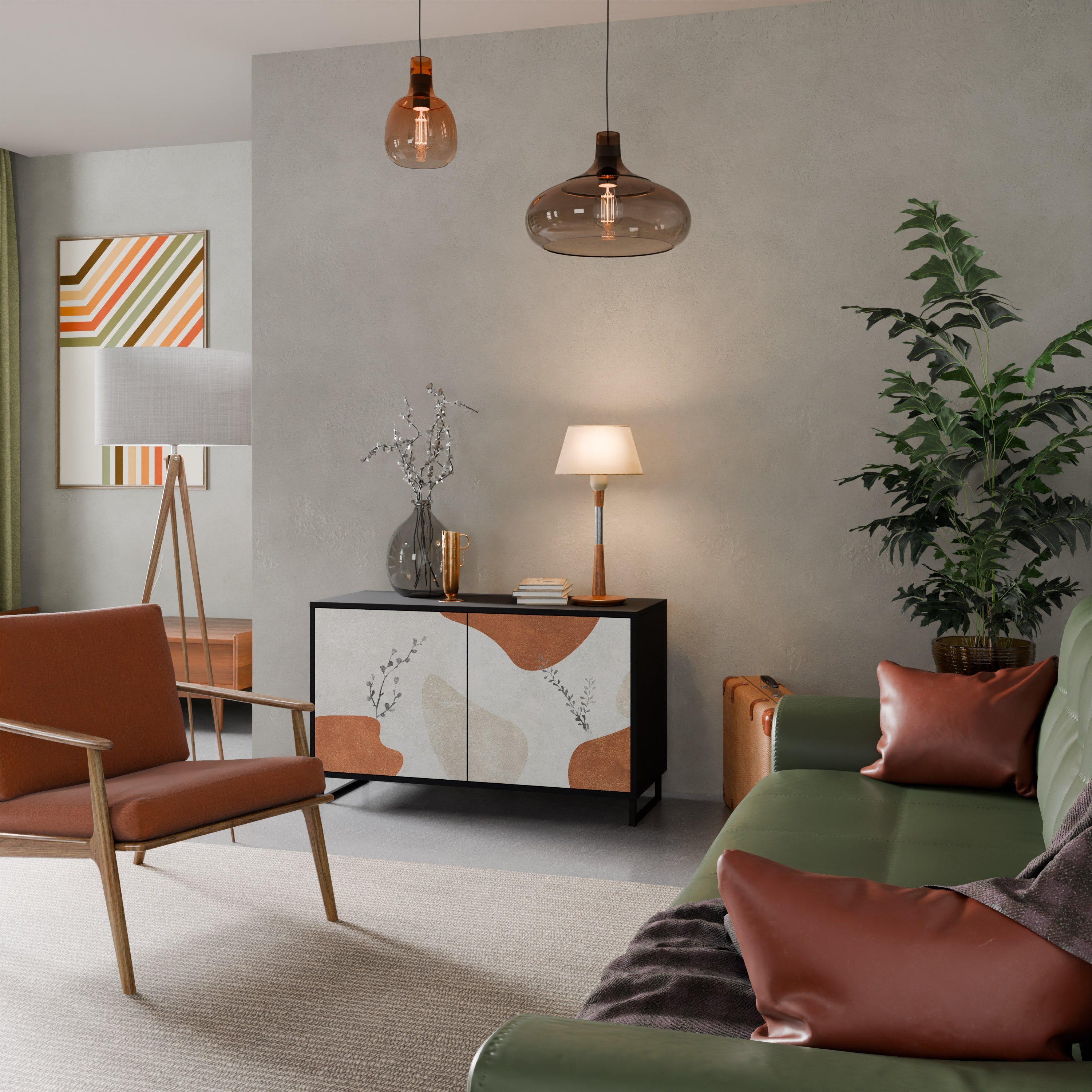 Buffet 2 portes TRANQUIL TWIG finition noire